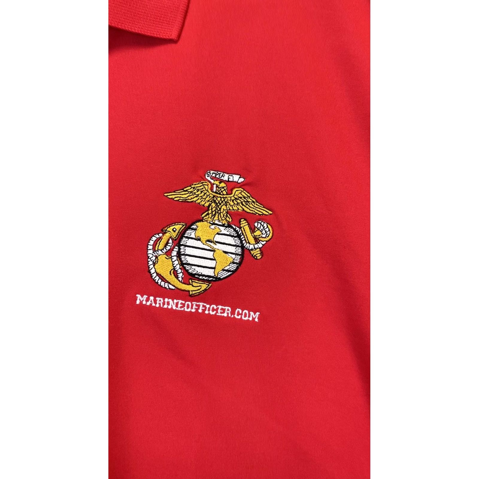 Under Armour Under Armour Polo Shirt Mens Medium Red HeatGear USMC MarineOfficer Embroidered Size US M / EU 48-50 / 2 - 2 Thumbnail