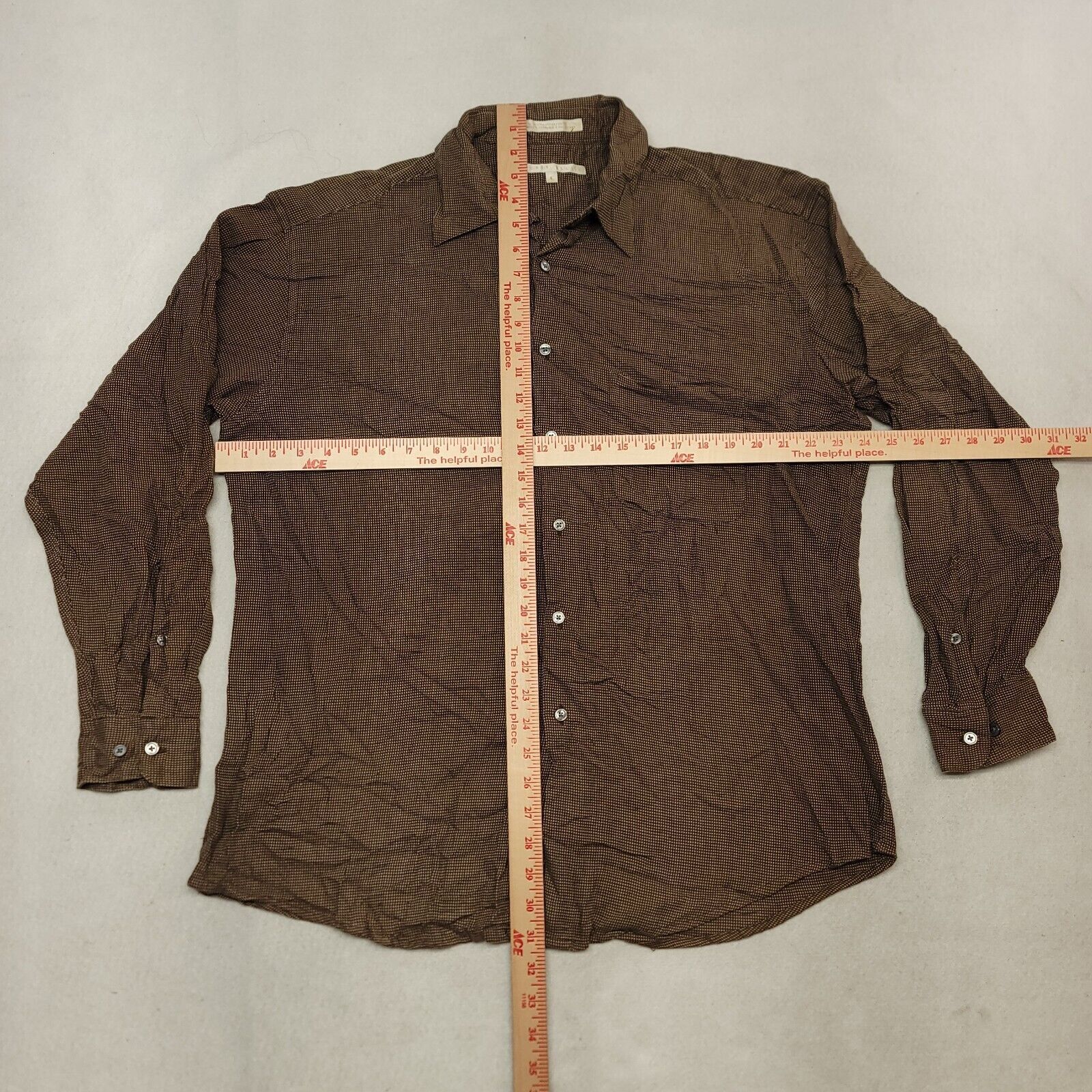 Perry Ellis Perry Ellise Casual Long Sleeve Shirt Mens Size Large Brown Size US L / EU 52-54 / 3 - 8 Thumbnail