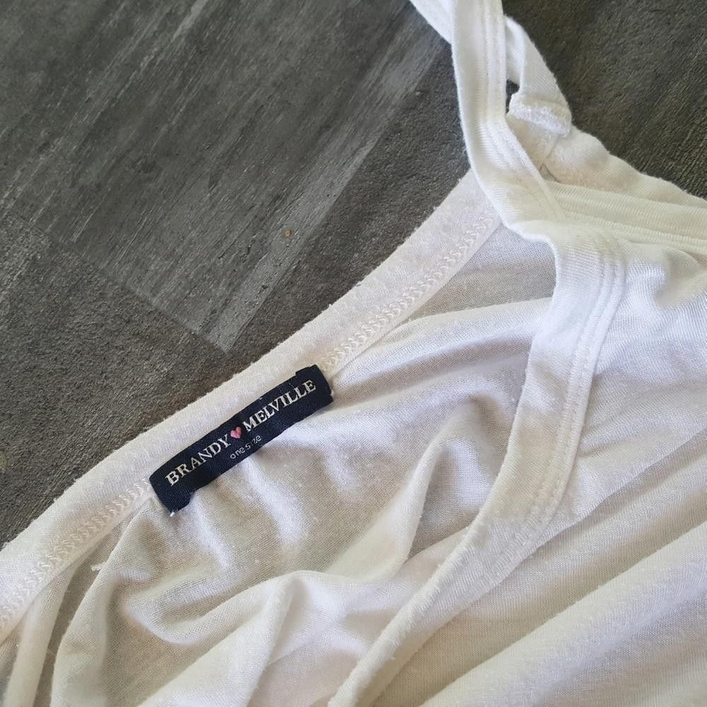 Designer White Open Shoulder Melville Long Sleeve Size ONE SIZE - 3 Thumbnail