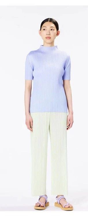 Issey Miyake Issey Miyake Purple short-sleeved shirt Size L / US 10 / IT 46 - 1 Thumbnail