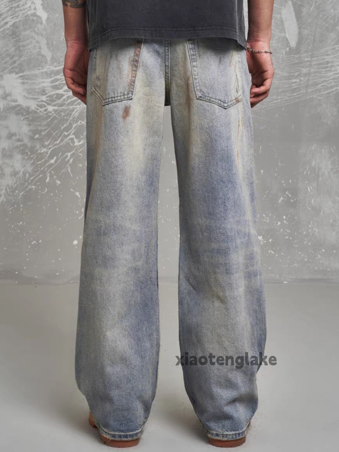 Jean × Vintage washed faded loose baggy ripped rusty damaged jeans Size US 28 / EU 44 - 7 Thumbnail