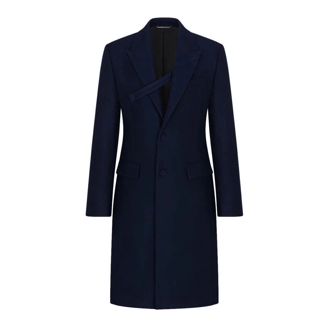 Dior DIOR Blue Wool Long Coat New & Authentic (Men's size:L;) Size US L / EU 52-54 / 3 - 1 Thumbnail
