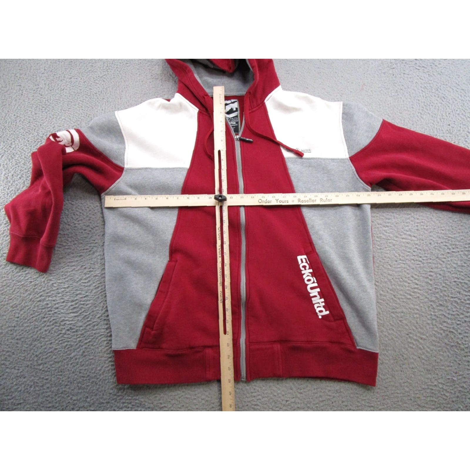 Ecko Unltd. VTG Ecko Unltd Full Zip Hoodie Mens Colorblock Red 2XL Grunge 90s Skater College Logo Embroidered Cotton Polyester Fleece Casual Size US XXL / EU 58 / 5 - 3 Thumbnail