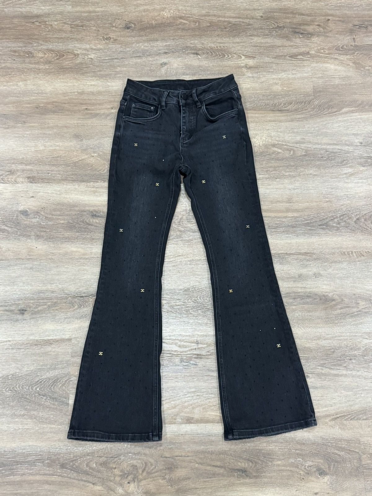 Japanese Brand Bedazzled Flare Denim Jeans Size US 30 / EU 46 - 1 Thumbnail