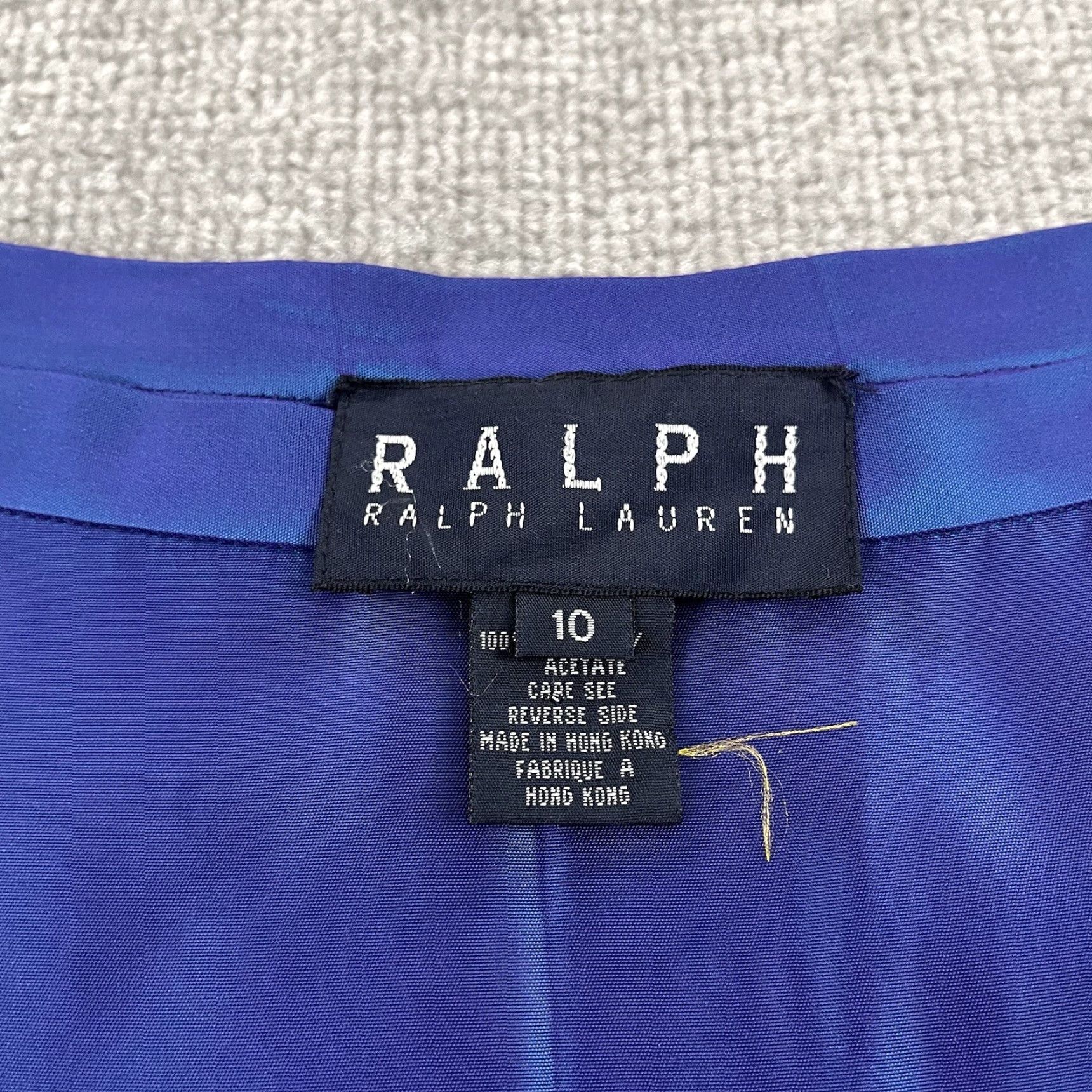 Ralph Lauren RALPH LAUREN Dress Womens Size 10 Midi Dress Purple 47" Calf Length Iridescent Zipper Acetate Sleeveless Vintage No (if allowed) Size L / US 10 / IT 46 - 3 Thumbnail