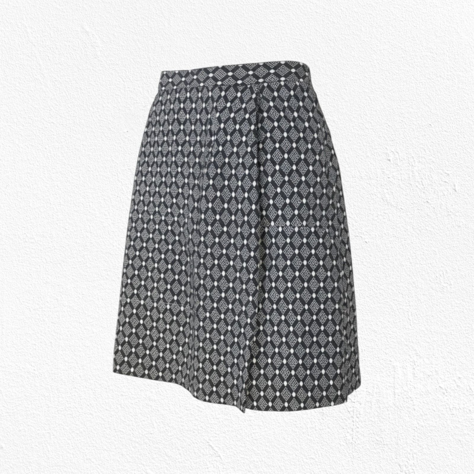 Vintage 1990s Black Beige Diamond Golf Skirt Skort Size 12 Size 34" / US 12 / IT 48 - 1 Thumbnail