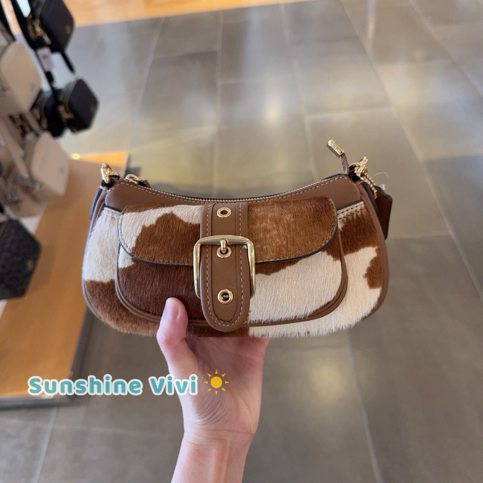 Coach NWT Coach Ashton Mini Shoulder Bag Haircalf Cow CDX79 Gold Size ONE SIZE - 1 Thumbnail