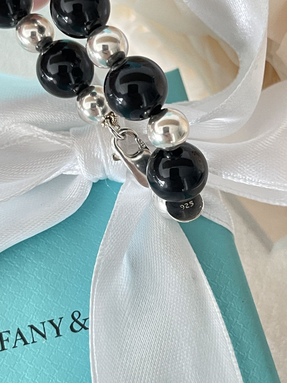 Tiffany & Co. Tiffany & Co. Black Onyx Silver Bracelet 10 mm Sz 8” in NEW Size ONE SIZE - 7 Thumbnail