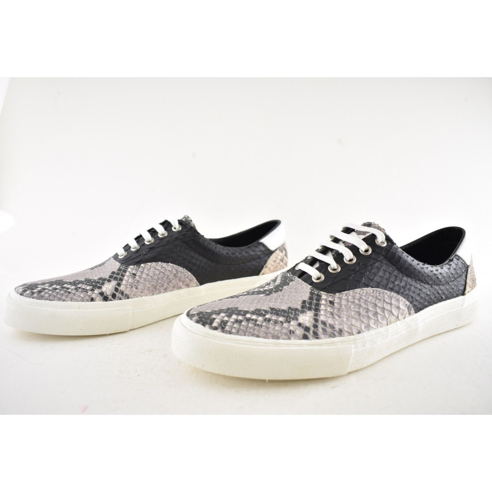 Amiri Amiri Mens Black Grey Python Snakeskin Lace Up Low Top 44 11 Size US 11 / EU 44 - 11 Thumbnail