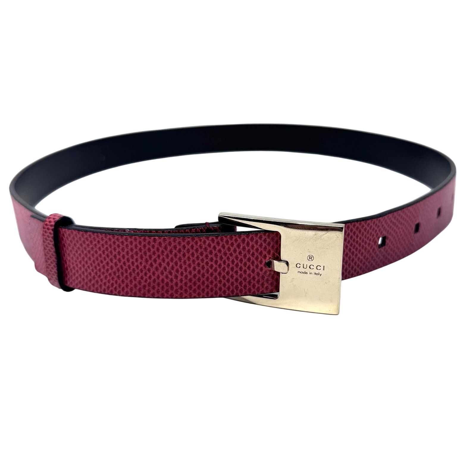 Gucci Gucci Red Lizard Skin Belt Size ONE SIZE - 6 Thumbnail