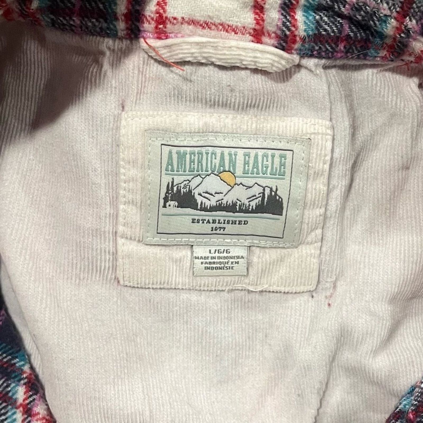 American Eagle Outfitters American Eagle Shacket Button Front Long Sleeve Collated L Size L / US 10 / IT 46 - 2 Thumbnail