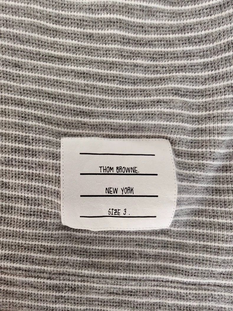 Thom Browne Thom Browne Gray striped polo Size US L / EU 52-54 / 3 - 4 Thumbnail