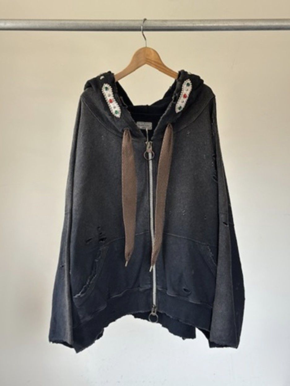 KAPITAL Fleece-lined Thriller Damaged Devil Hooded Blouson