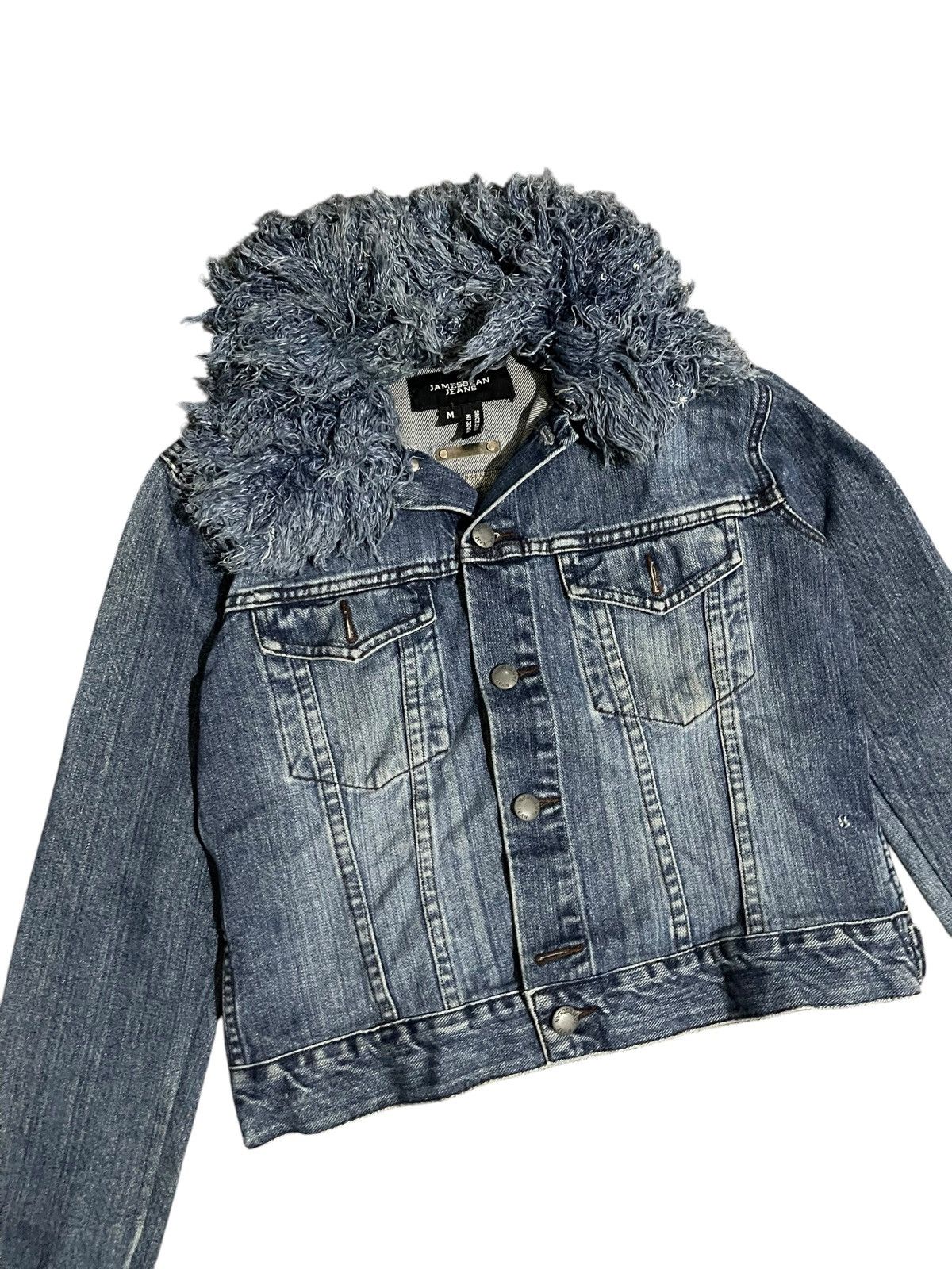 If Six Was Nine Y2K James Dean Fur Denim Jacket Size US S / EU 44-46 / 1 - 4 Thumbnail