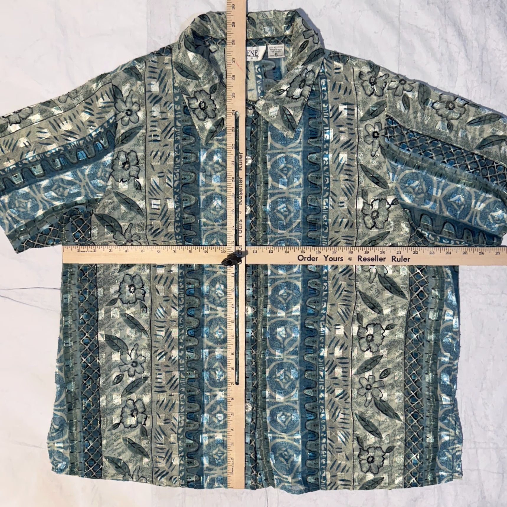 Vintage VINTAGE Selene Sport Blue Floral Sheer Shirt 1X Button-Up Beach-Ready Womens Plus Size Size XL / US 12-14 / IT 48-50 - 5 Thumbnail