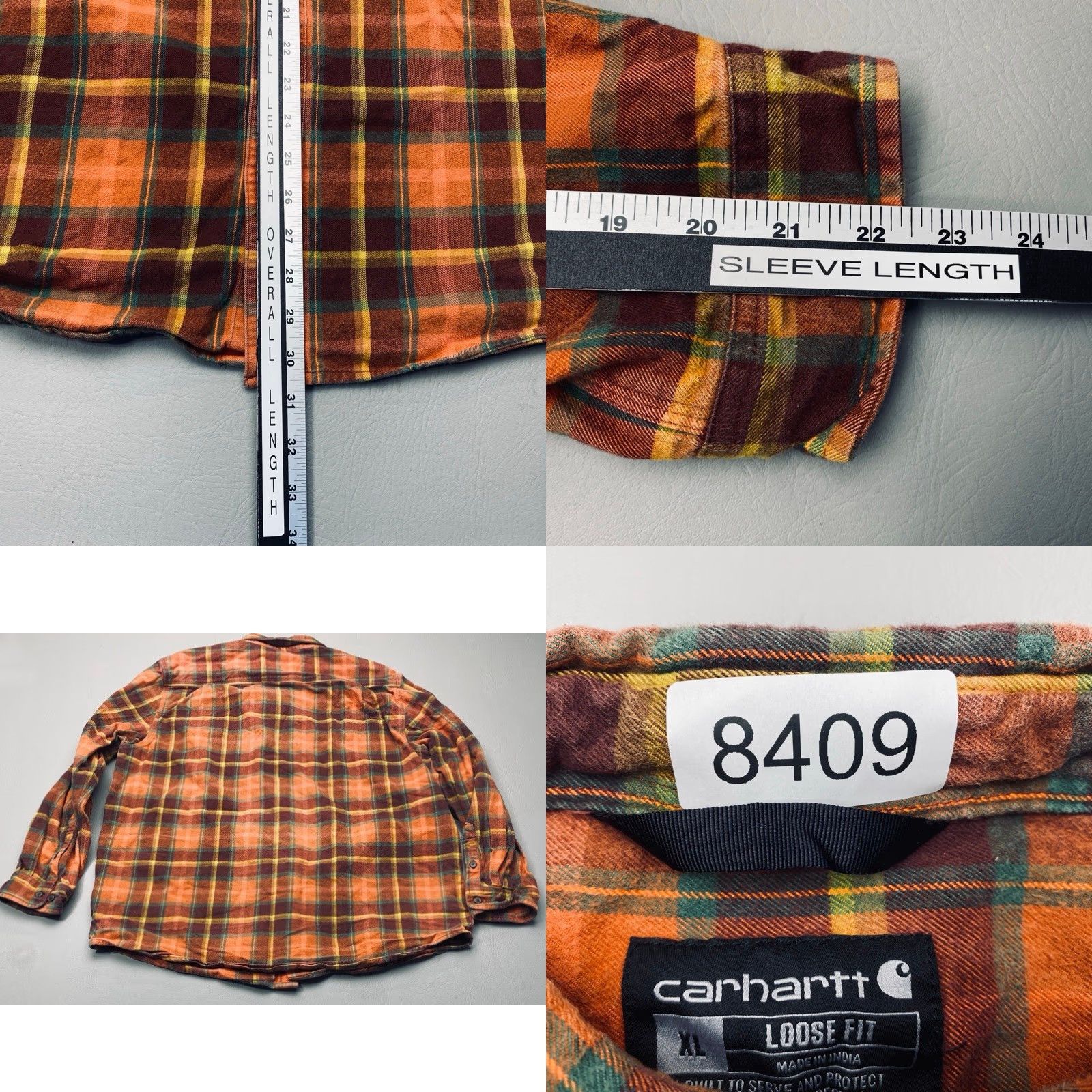 Carhartt Carhartt Shirt XL Loose Heavy Flannel Plaid 100% Cotton Burnt Sienna Button-Up Mens Size US XL / EU 56 / 4 - 8 Thumbnail