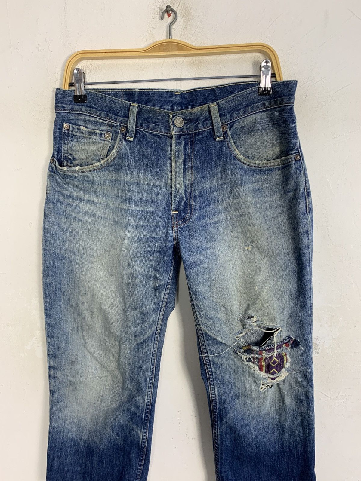 Levi's Levis Strauss Lot 502 Indigo Distressed Denim Straight Cut Size US 32 / EU 48 - 3 Thumbnail