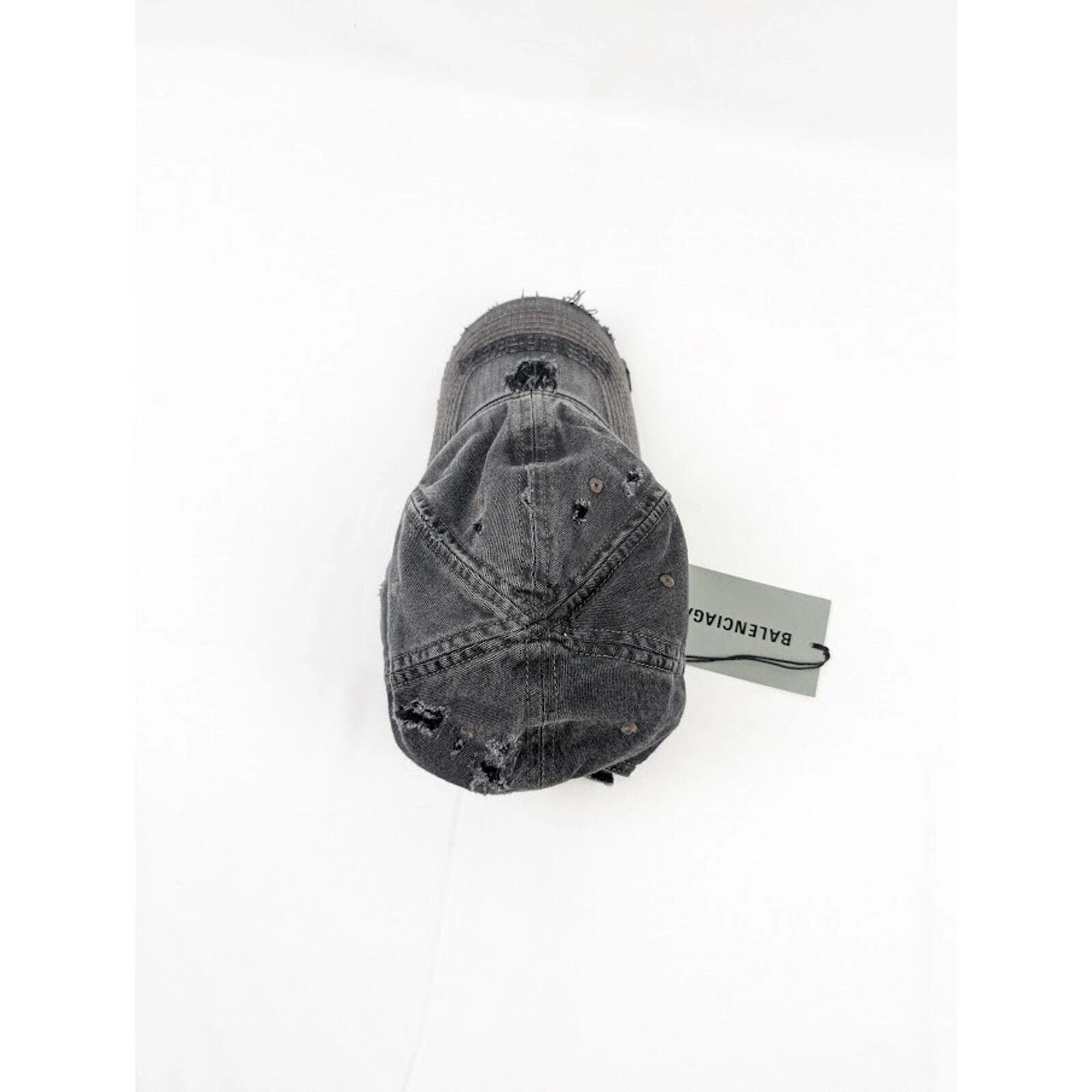 Balenciaga o1rshd1 Q:3 / Distressed Logo Cap / Hat in Charcoal Size ONE SIZE - 10 Thumbnail