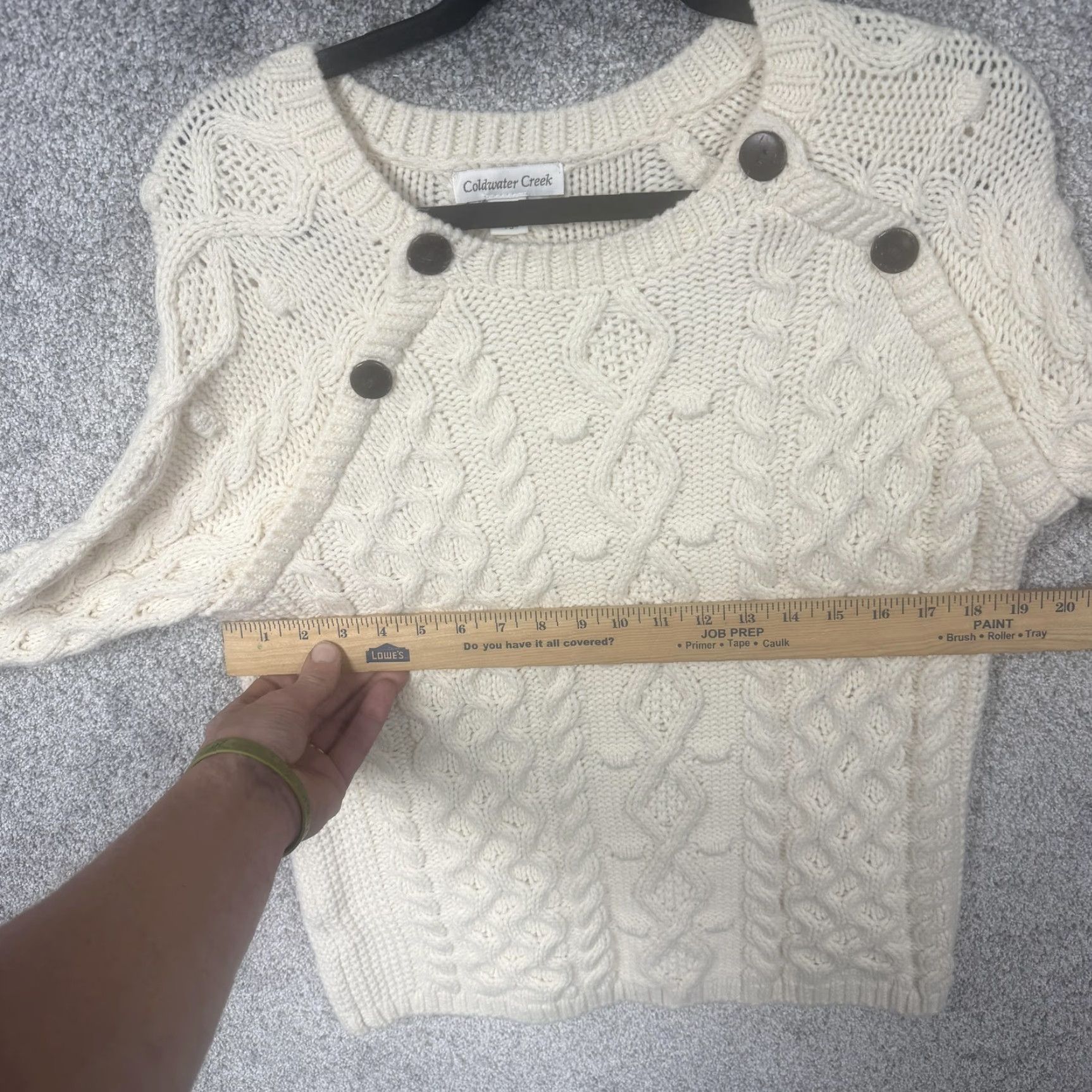 Coldwater Creek Vtg 90s Coldwater Creek Sweater Womens PS White Cable Knit Coastal Granola Girl Size S / US 4 / IT 40 - 4 Thumbnail