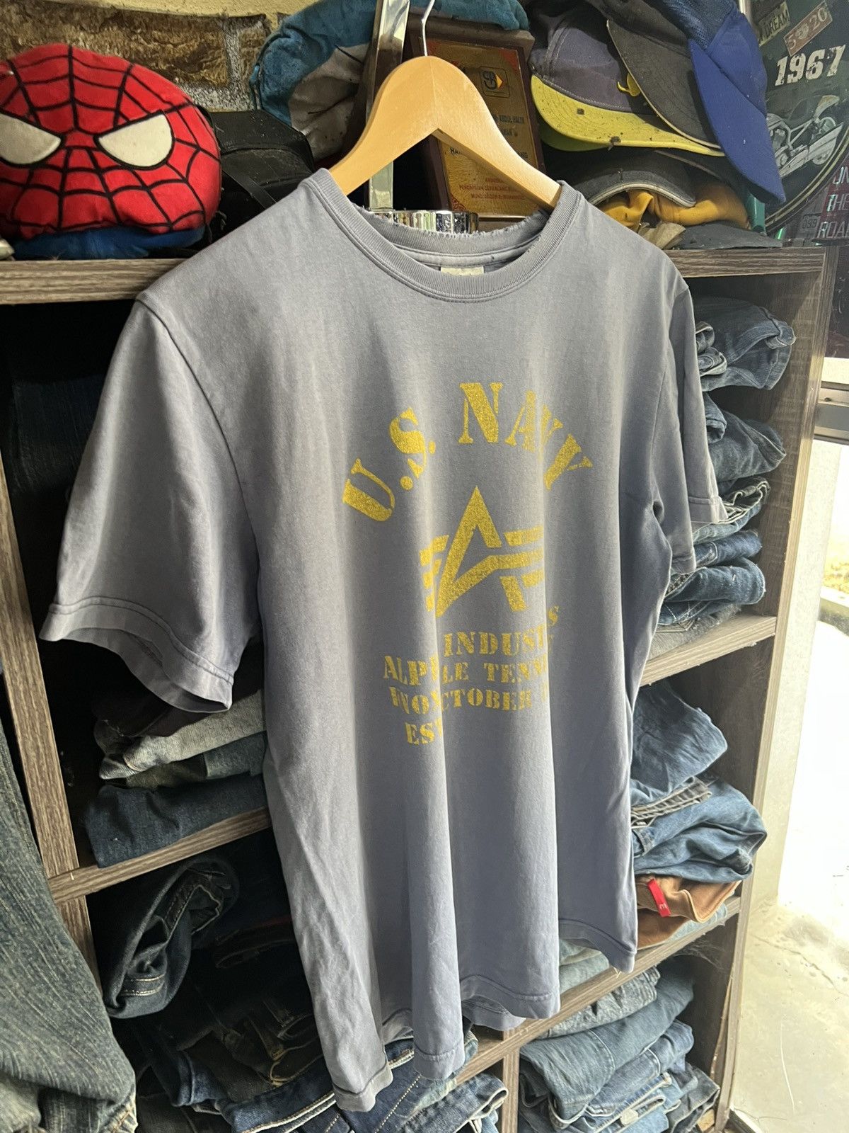 Alpha Industries 🔥Sun Faded Vintage Alpha Industries US Navy Tee Size US M / EU 48-50 / 2 - 9 Thumbnail