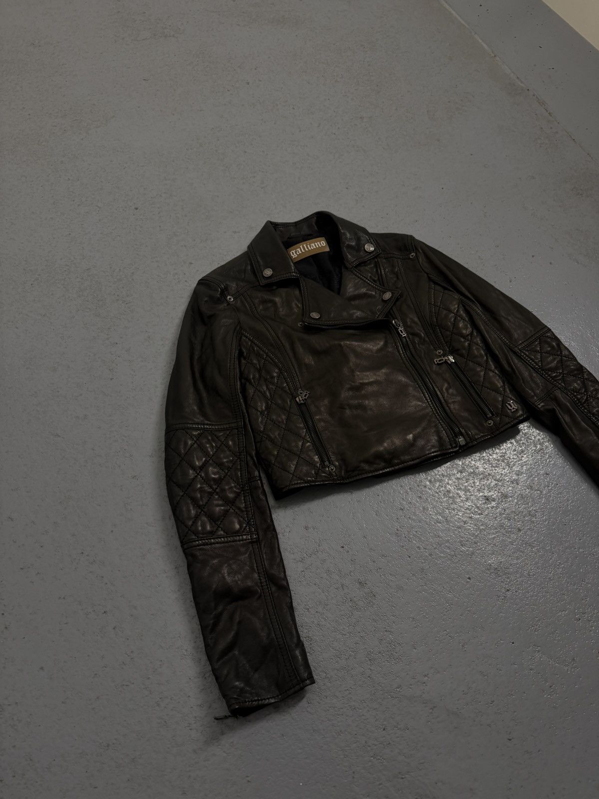 John Galliano John Galliano Biker Leather Cropped Jacket Size US XS / EU 42 / 0 - 4 Thumbnail