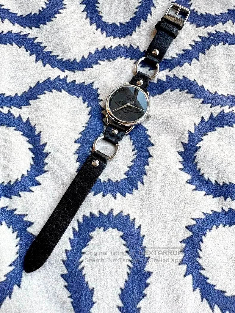 Vivienne Westwood Vivienne Westwood Black Leather Saturn Watch. Size ONE SIZE - 2 Thumbnail