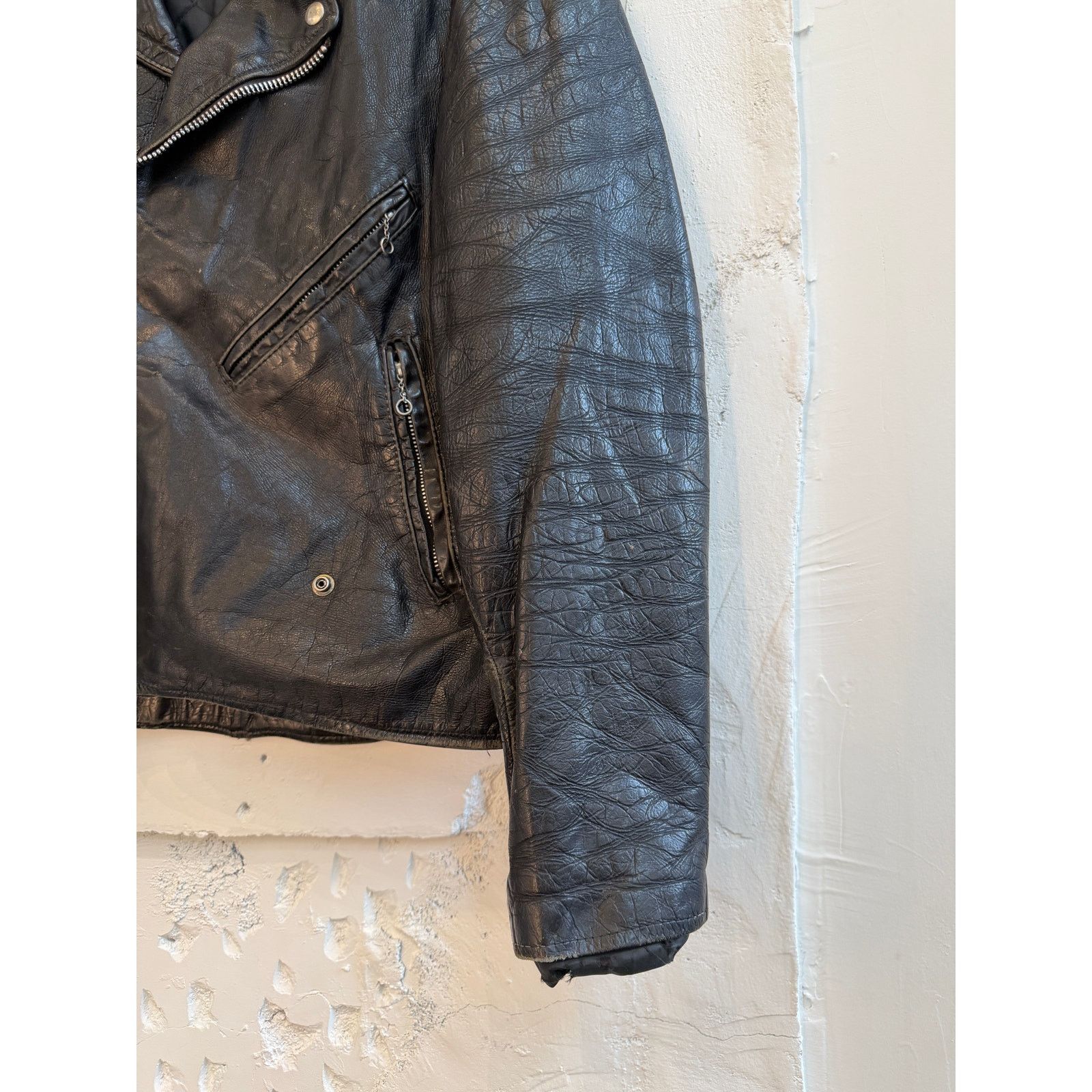 Vintage Vintage 60's Leather Motorcycle Biker Jacket Size US L / EU 52-54 / 3 - 2 Thumbnail