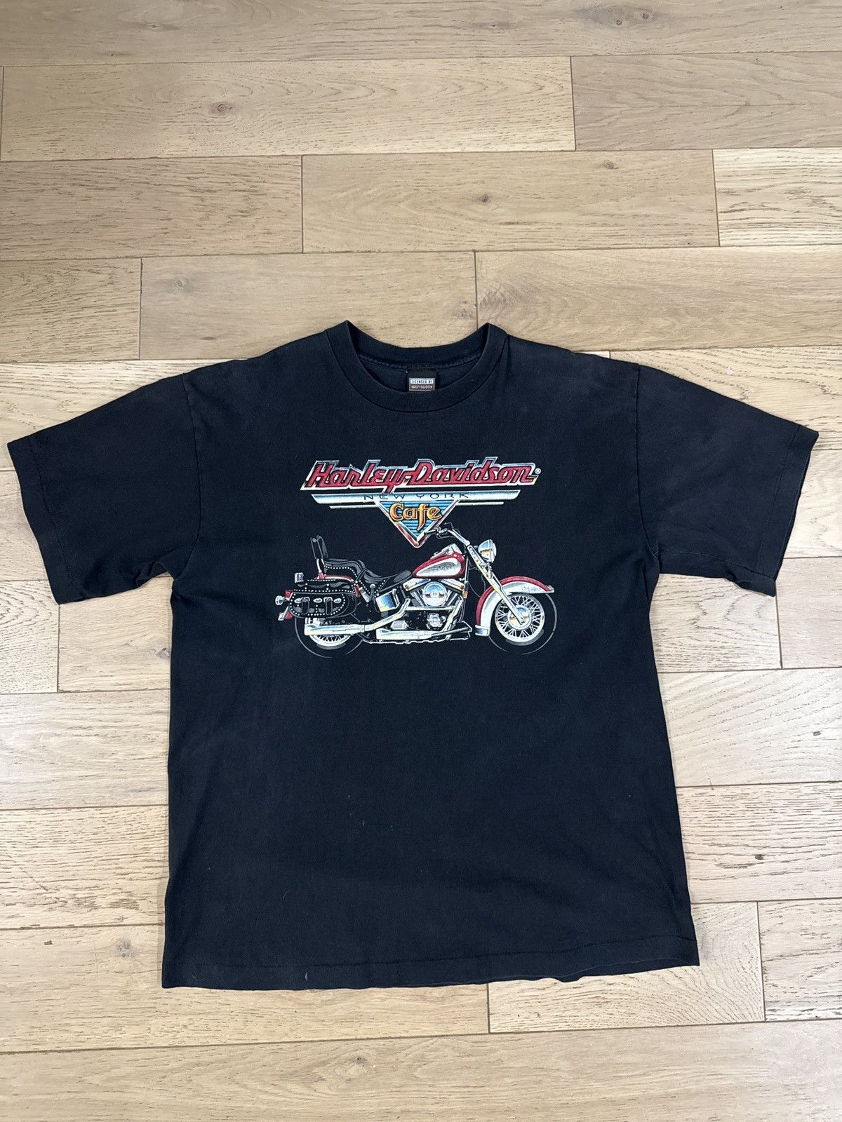 Harley Davidson Vintage Harley Davidson New York Cafe Single Stitch Black XL Size US XL / EU 56 / 4 - 1 Thumbnail