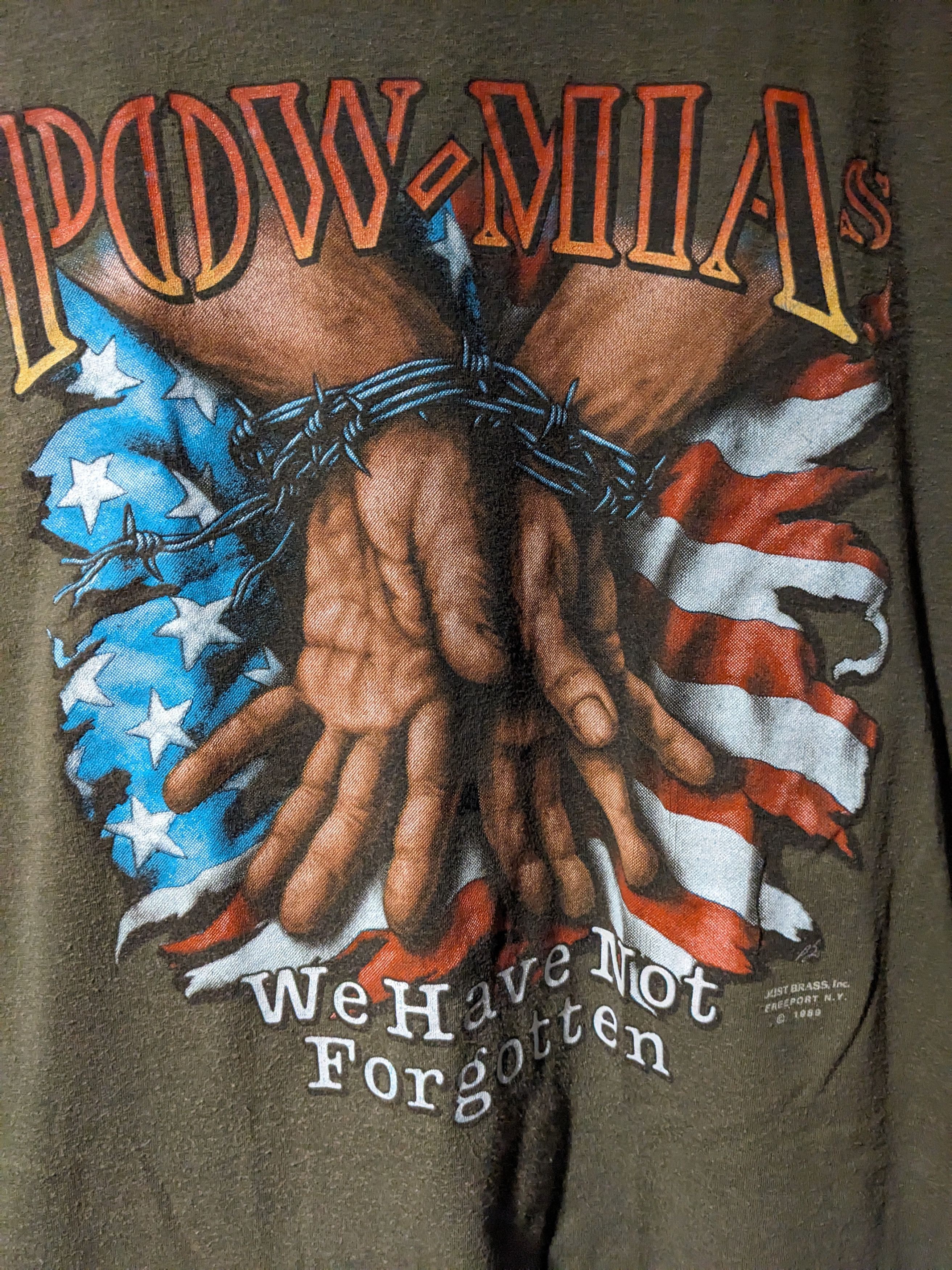 Harley Davidson Vintage 1989 POW-MIA We Have Not Forgotten 3D-Emblem T-Shirt Size US L / EU 52-54 / 3 - 2 Thumbnail