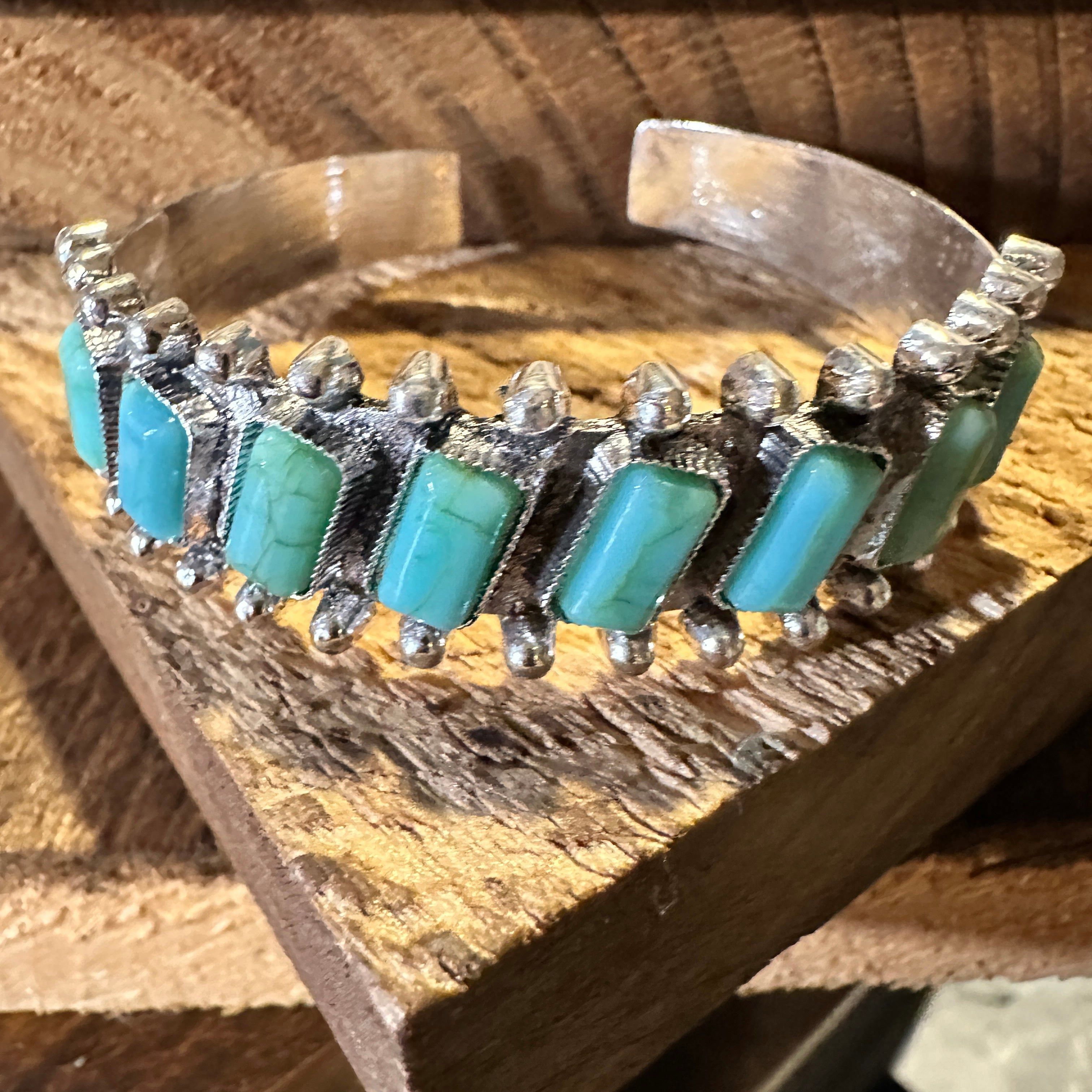 Other Boho Chic Vintage Southwestern Hippie Open Cuff Bangle, Turq Size ONE SIZE - 2 Thumbnail