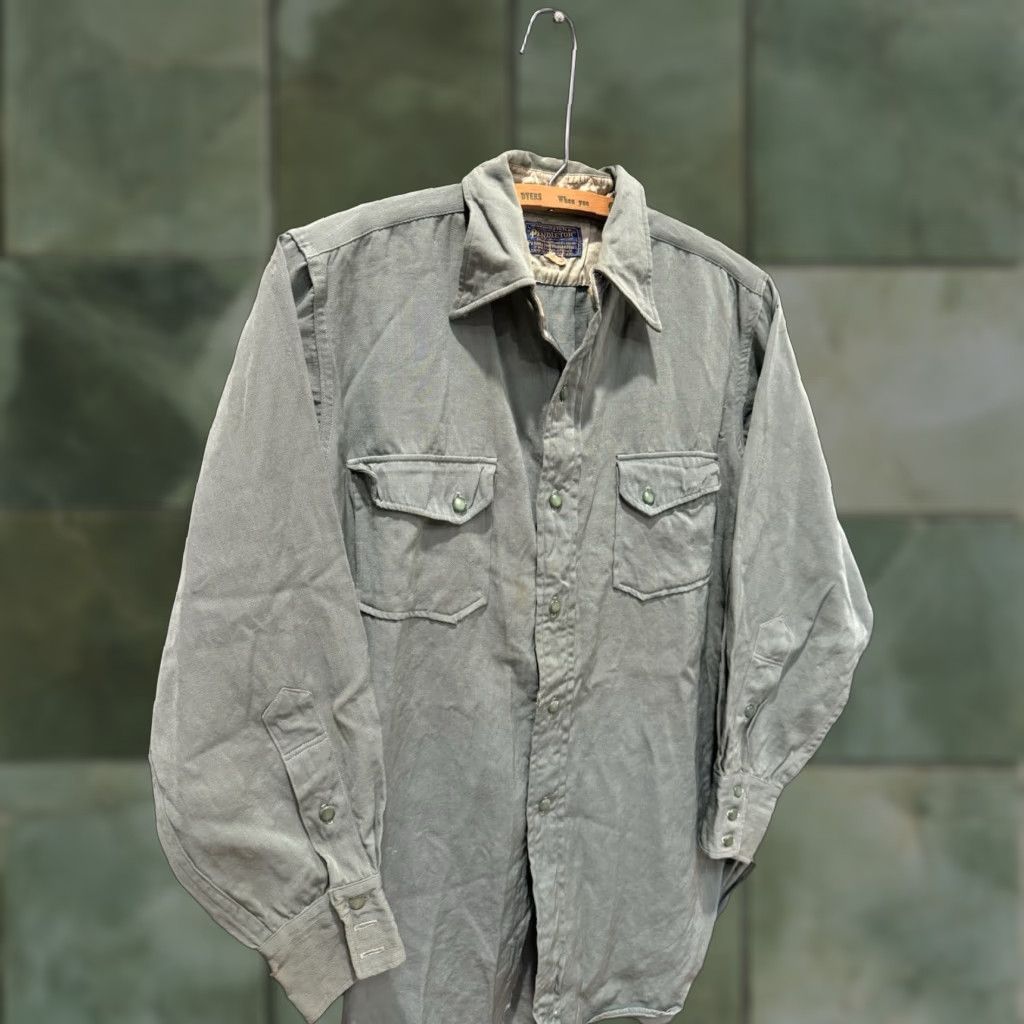 Pendleton VINTAGE Pendleton Western Shirt S Green Long Sleeve Rayon Button-Up Mens Small Flawed 40’s Size US S / EU 44-46 / 1 - 1 Thumbnail