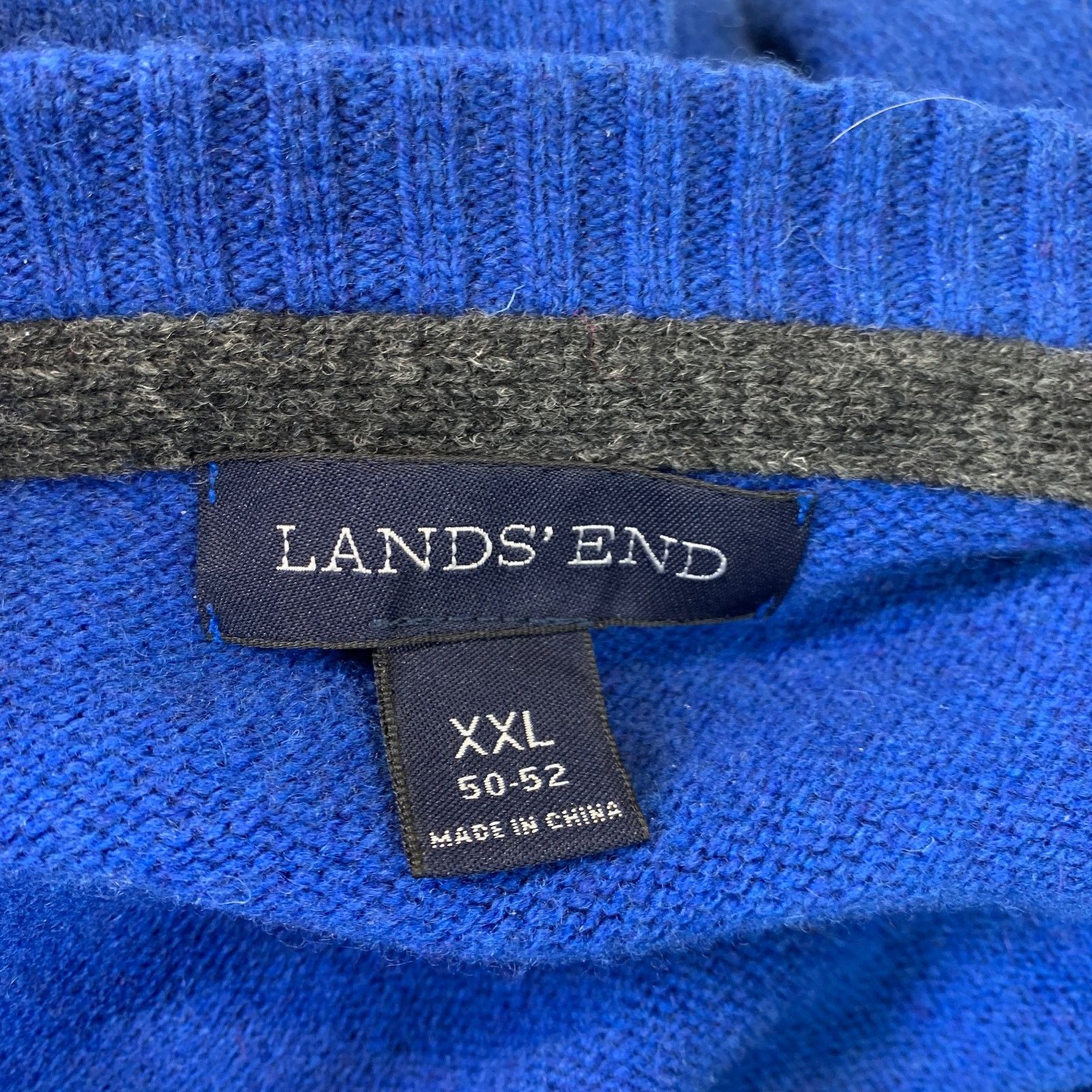 Lands' End Lands End Wool Crewneck Sweater Blue Long Sleeves Size US XXL / EU 58 / 5 - 3 Thumbnail