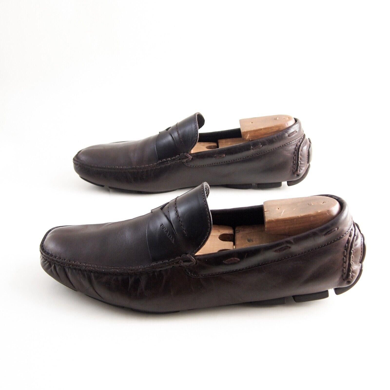 Prada Prada Driving Loafers 17200164 Brown Leather EU 41.5 US 8.5 Size US 8.5 / EU 41-42 - 2 Thumbnail
