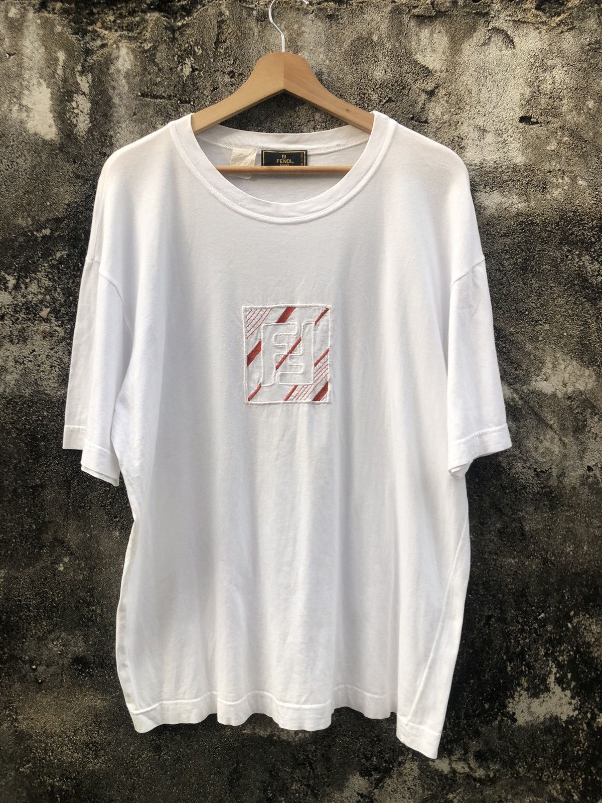 Fendi × Vintage Vintage 90s Fendi Uomo Big Logo Tshirt Size US L / EU 52-54 / 3 - 2 Thumbnail