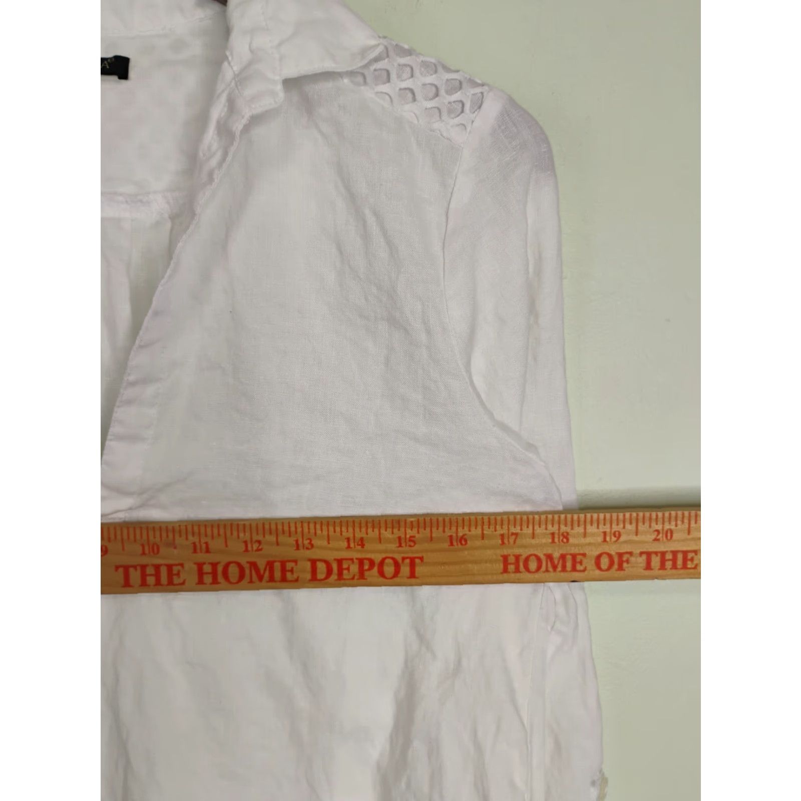 Vintage For Cynthia Blouse Tunic Linen White Small V-Neck Long Sleeve Pockets Read Ladies Beach Bohemian Lagenlook Regular Size S Womens Top Size S / US 4 / IT 40 - 7 Thumbnail