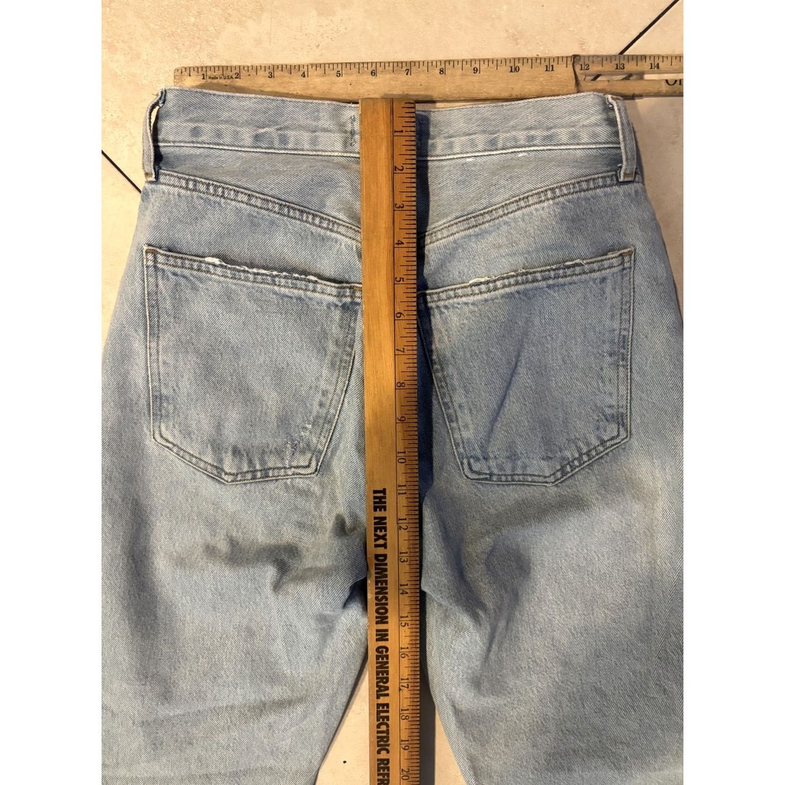 Agolde VINTAGE AGOLDE 90s Pinch Jeans Womens 29 Blue Light Wash Mom Fit Button Fly Denim Ladies Size 29" - 7 Thumbnail
