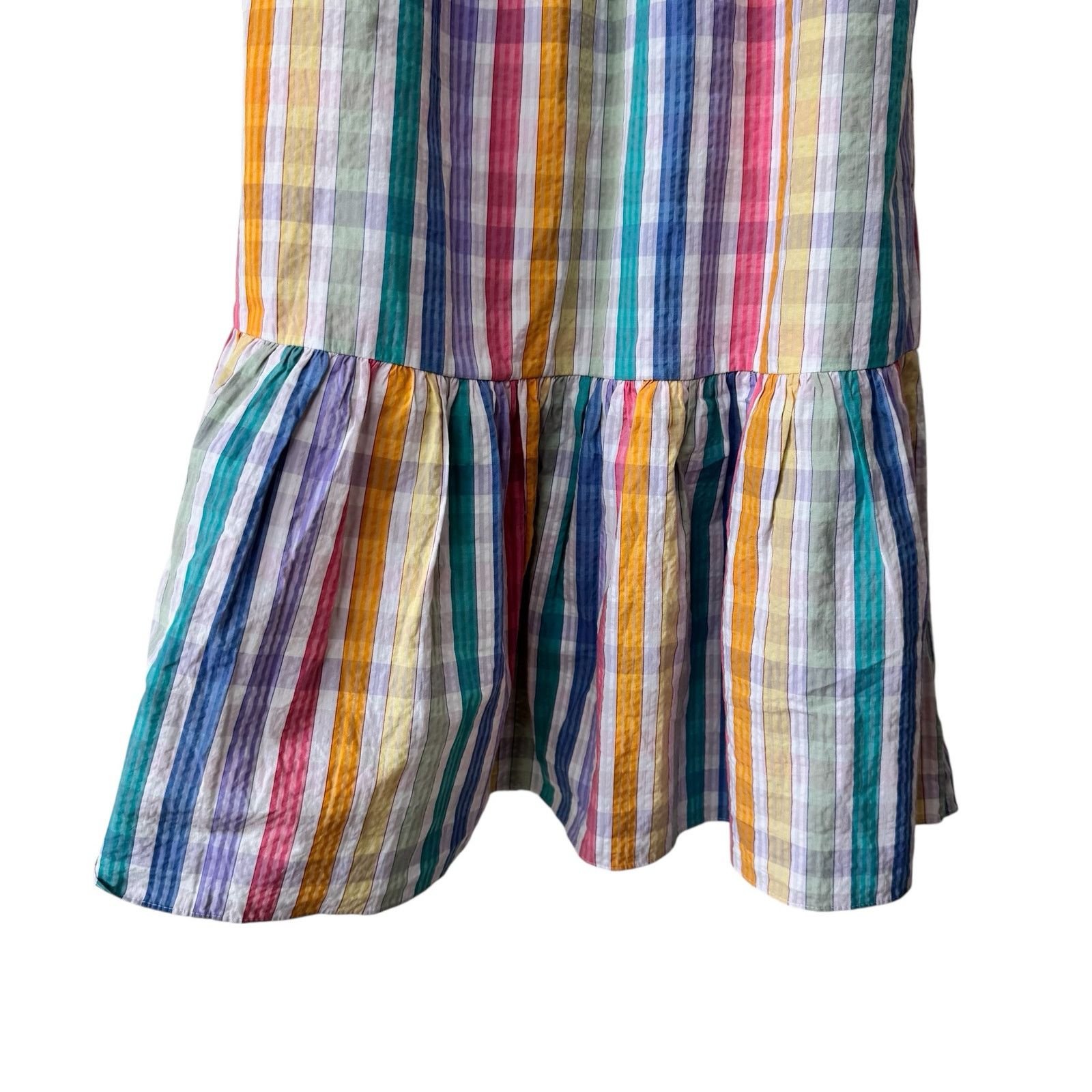 J.Crew J. CREW Square-neck dress in rainbow gingham Style AX236 Size XS / US 0-2 / IT 36-38 - 6 Thumbnail