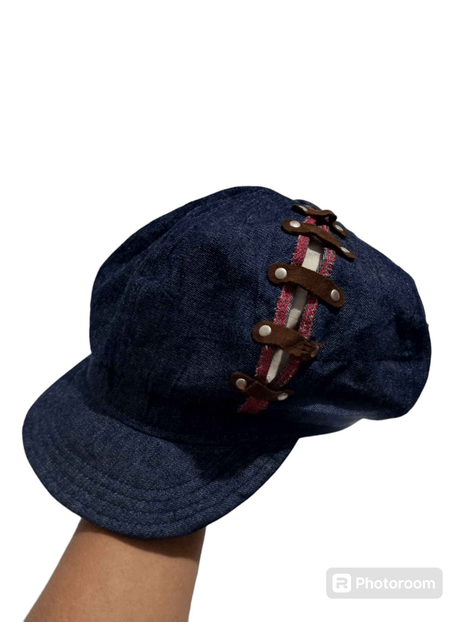 Japanese Brand Vintage dirty oil jeans newboys denim hats Size ONE SIZE - 3 Thumbnail