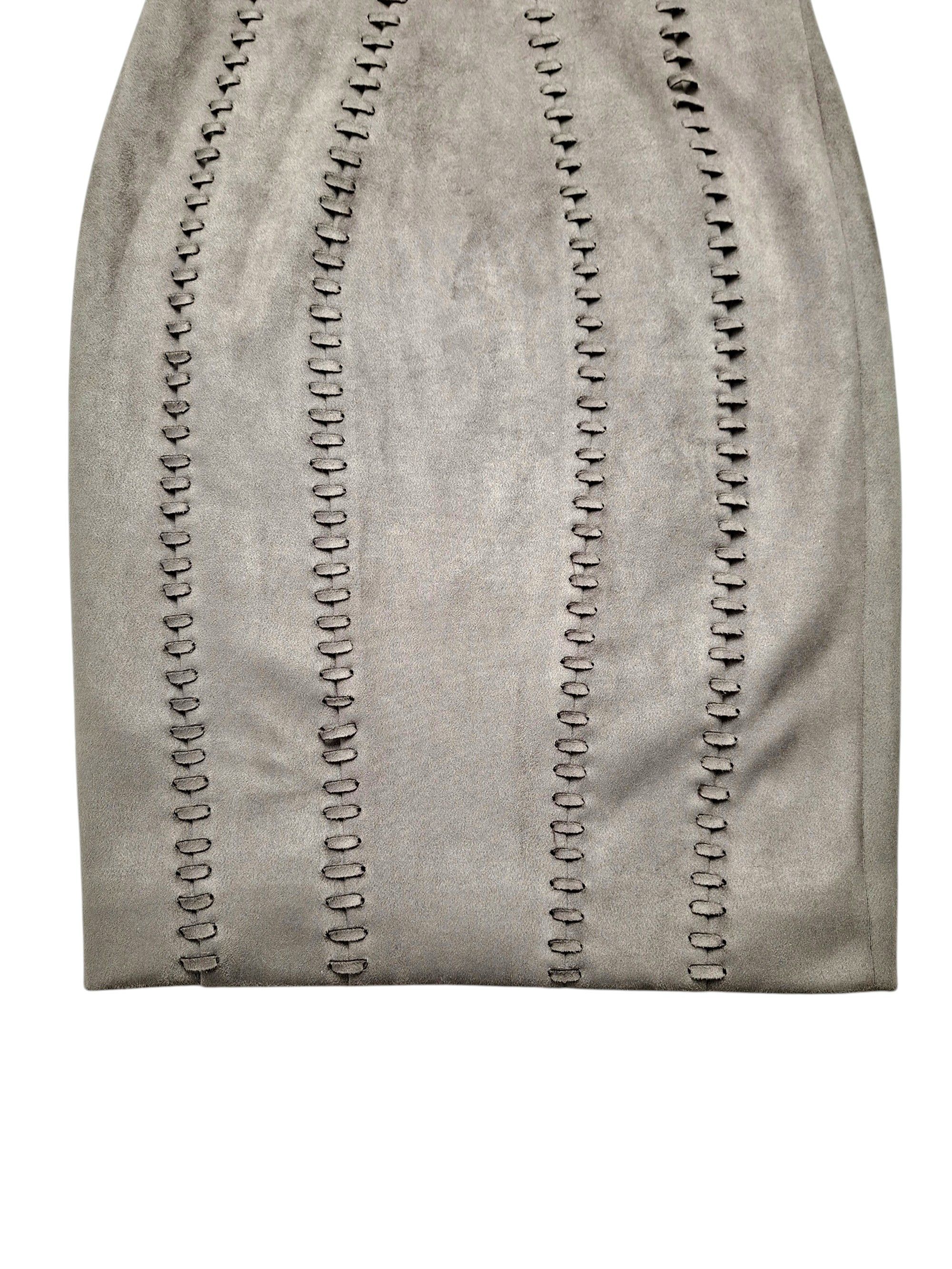House of CB House of CB Richere Taupe Faux Suede Halter Mini Dress Size XS / US 0-2 / IT 36-38 - 3 Thumbnail