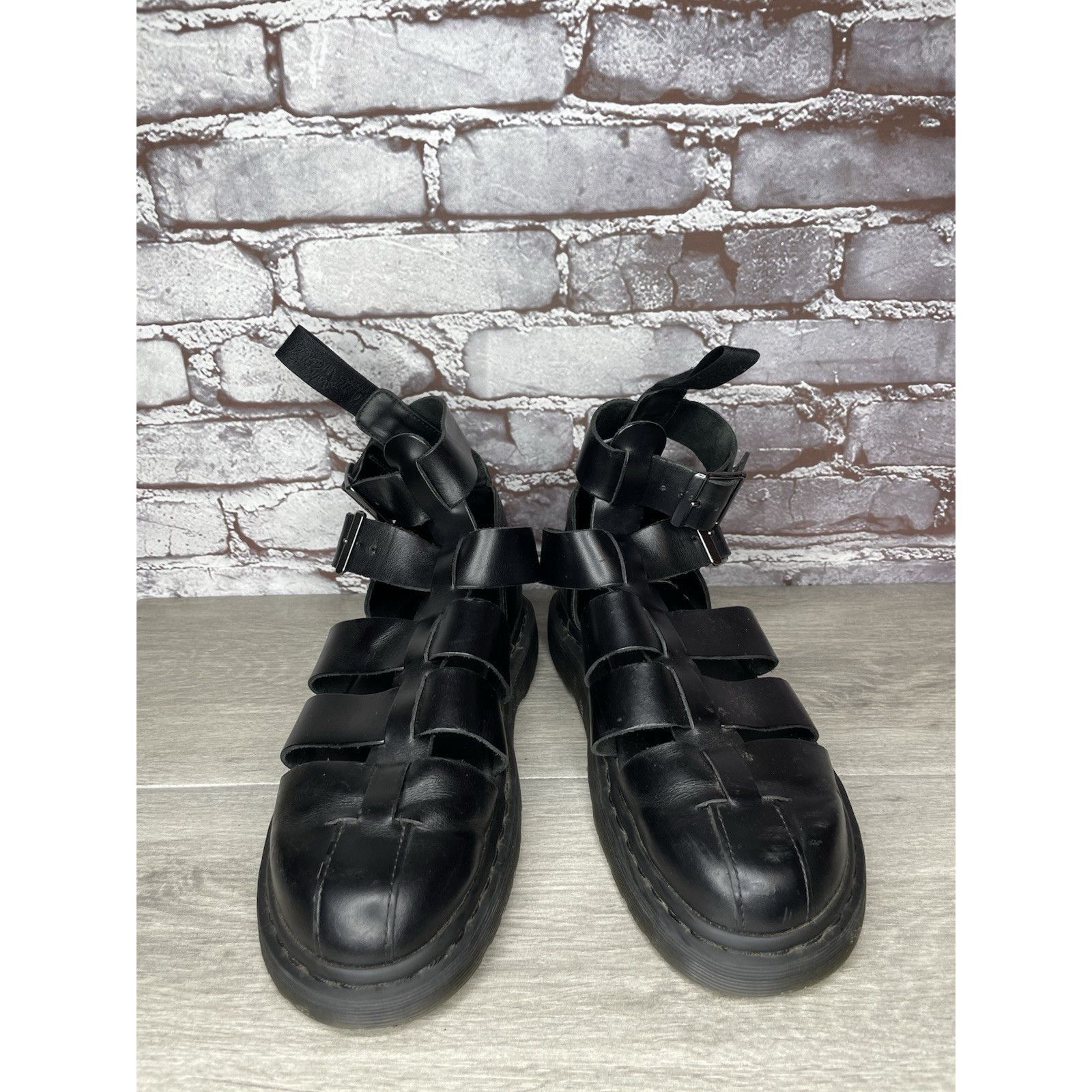 Dr. Martens Dr. Martens Geraldo Black Leather Strap Gladiator Wedge Sand Size US 9 / EU 42 - 20 Thumbnail