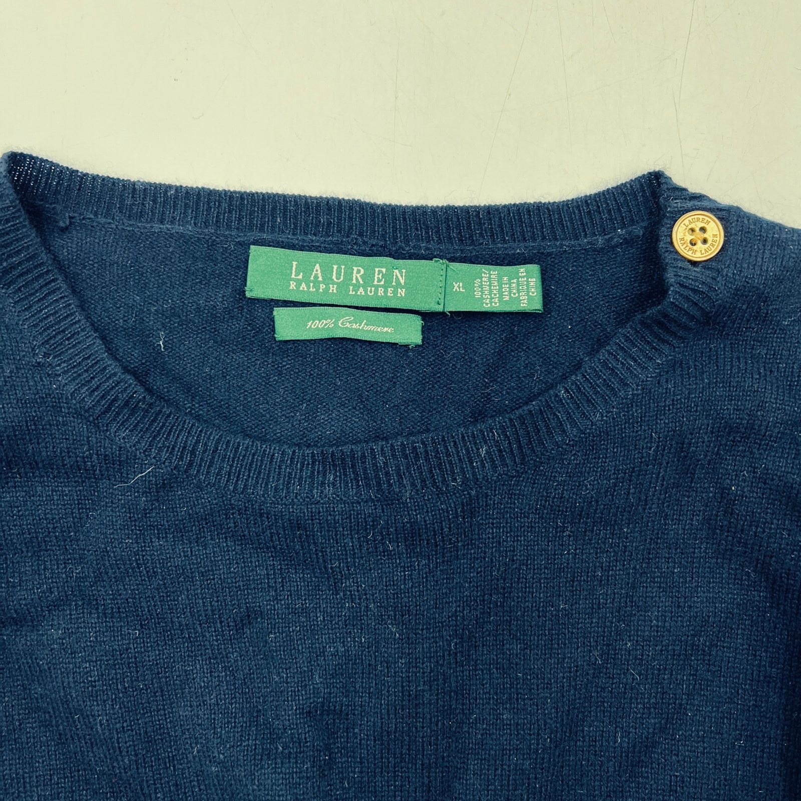 Lauren Ralph Lauren Lauren Ralph Lauren Cashmere Sweater Navy Blue Size XL / US 12-14 / IT 48-50 - 3 Thumbnail