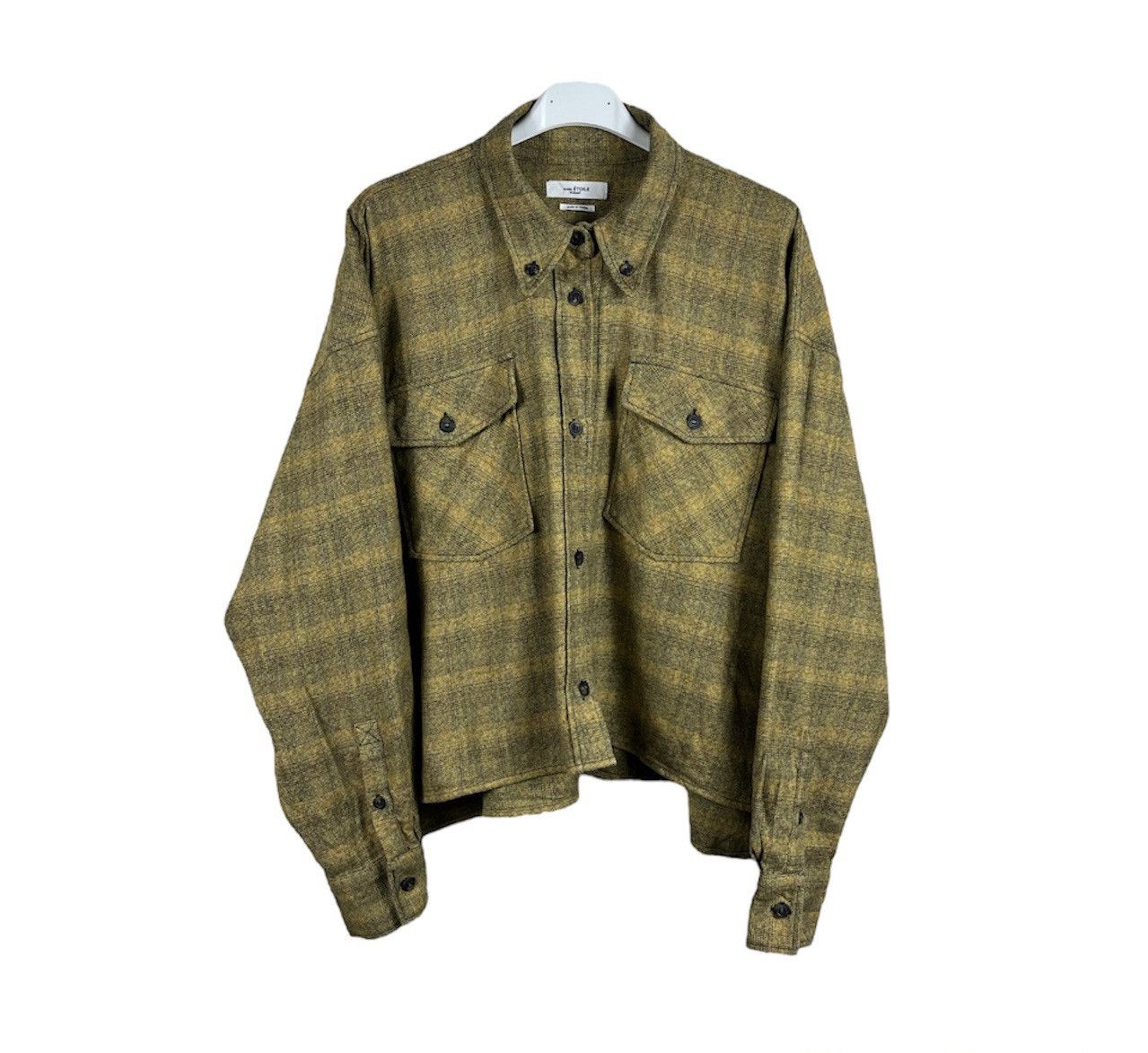 image of Etoile Flannel Shirt Checked With Pocket in Yellow/Black, Women's (Size XS)