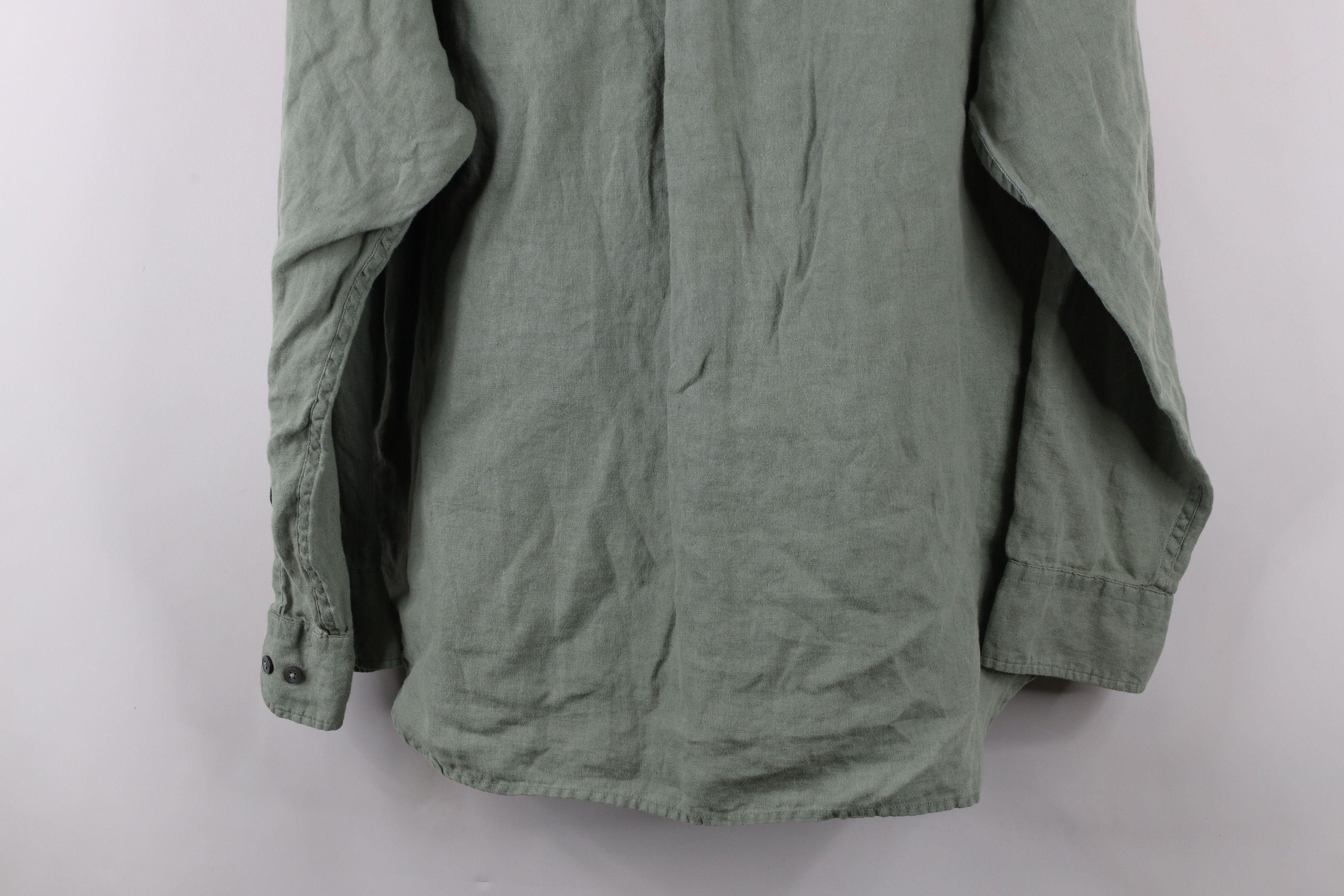 Banana Republic × Vintage Vintage Y2K 2001 Banana Republic Collared Button Shirt Green Size US L / EU 52-54 / 3 - 9 Thumbnail