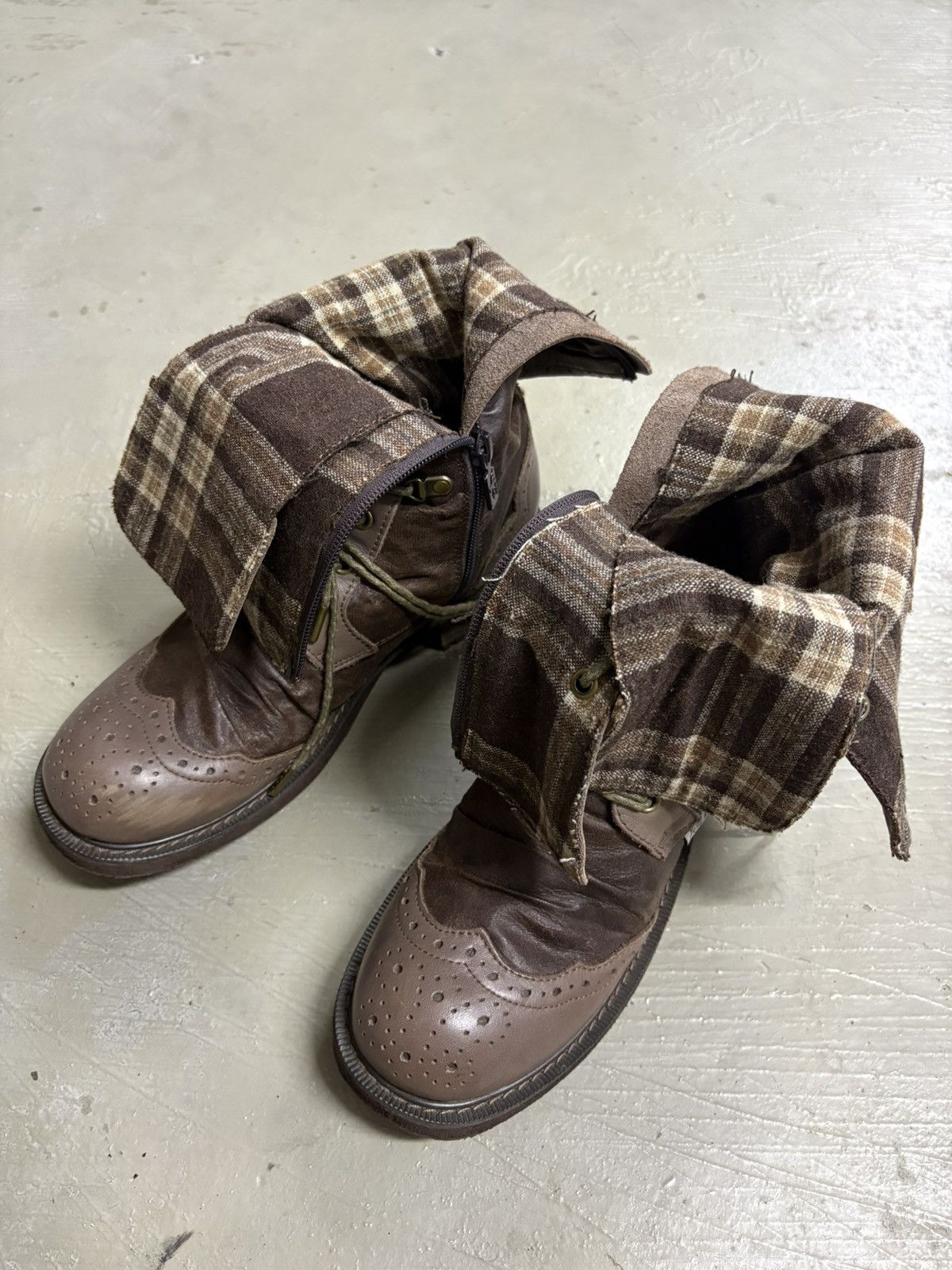 Alfredo Bannister Yosuke Dirk Bikkembergs style lace trough heel leather boots Size US 7.5 / EU 40-41 - 2 Thumbnail