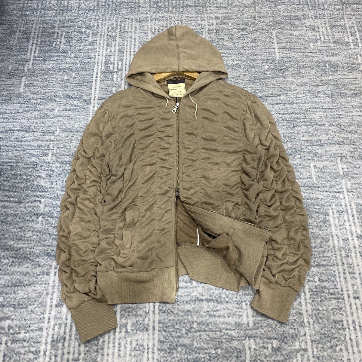 Designer × Japanese Brand × Morgan Homme 🚨FINAL DROP🚨Morgan Homme Pleated Ribbon Unique Zipper Hoodie Size US M / EU 48-50 / 2 - 7 Thumbnail