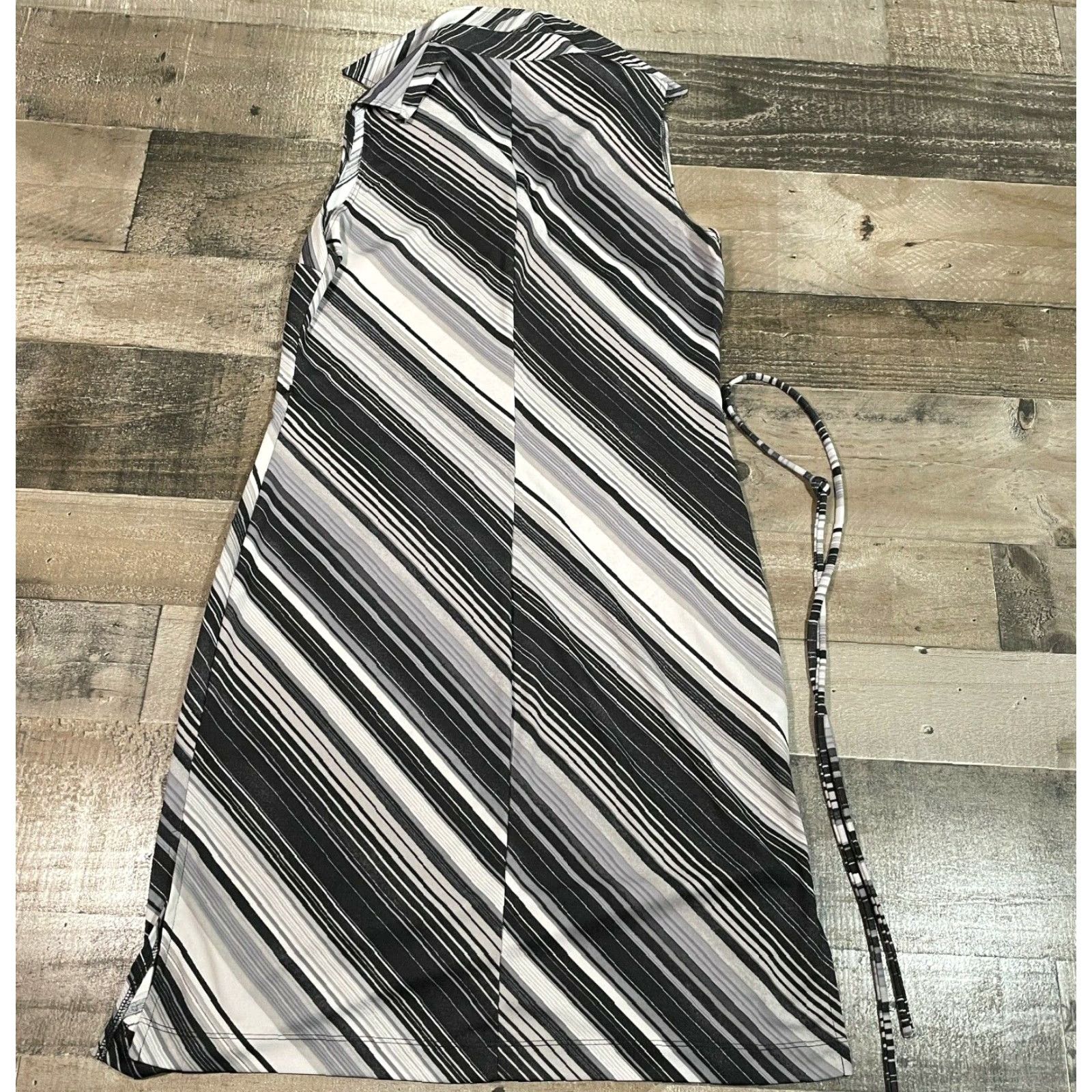Express Express Dress Shirt Womens 3/4 Black Striped Collared Sleeveless Belted Mini Shift XS-4 Regular Mens? Size S / US 4 / IT 40 - 2 Thumbnail