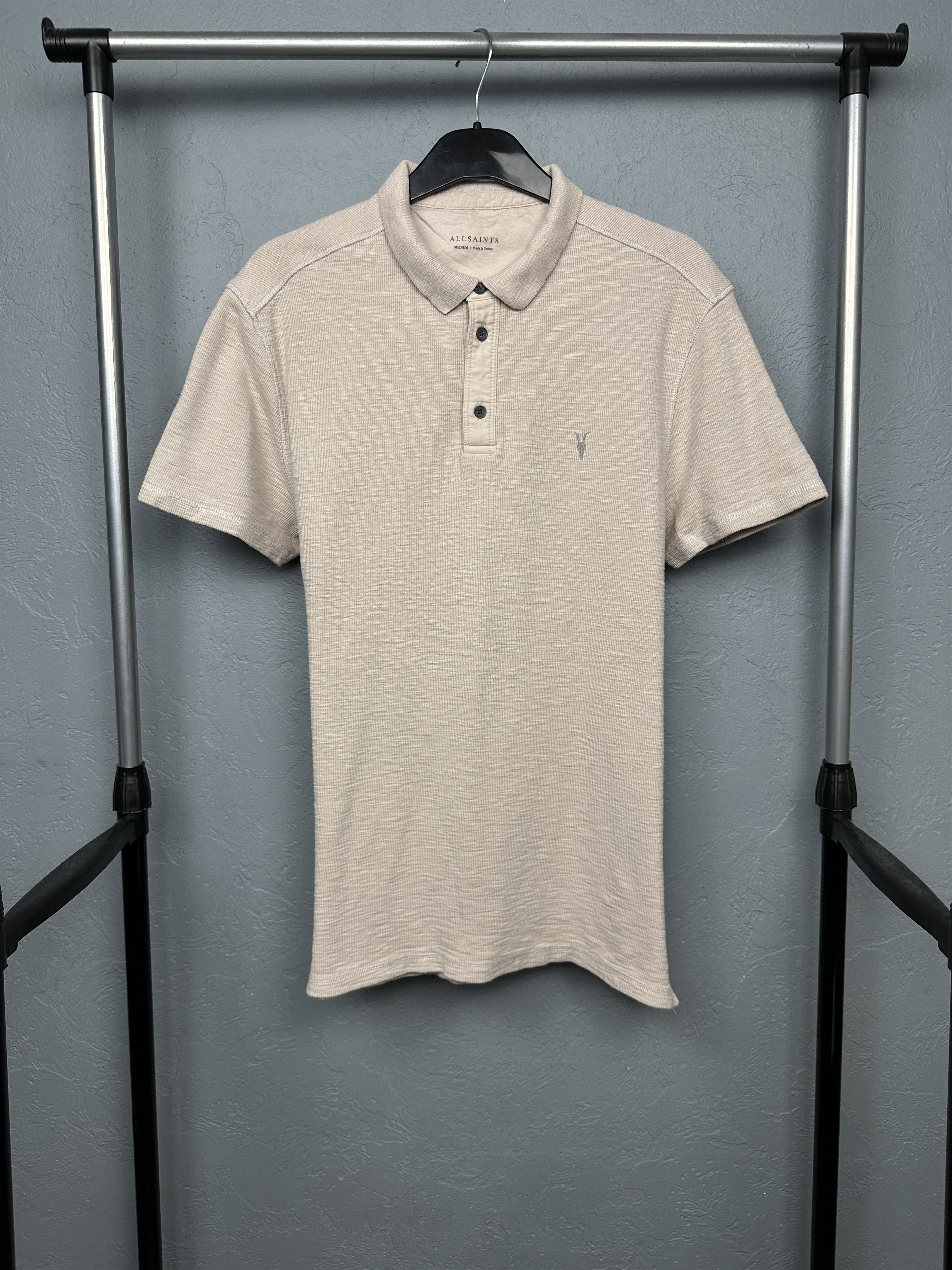 Allsaints AllSaints Mens Ribbed Polo Shirt Size US M / EU 48-50 / 2 - 1 Thumbnail