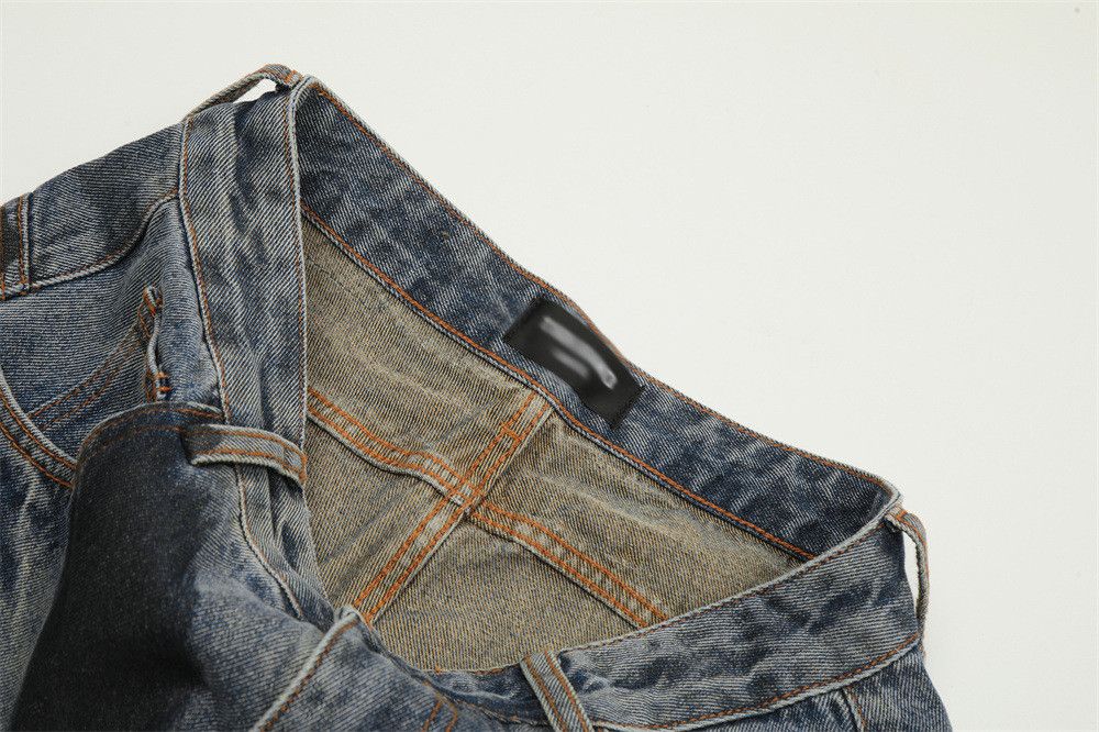 Japanese Brand × Vintage American men's loose wide-leg graffiti ripped straight jeans Size US 32 / EU 48 - 4 Thumbnail