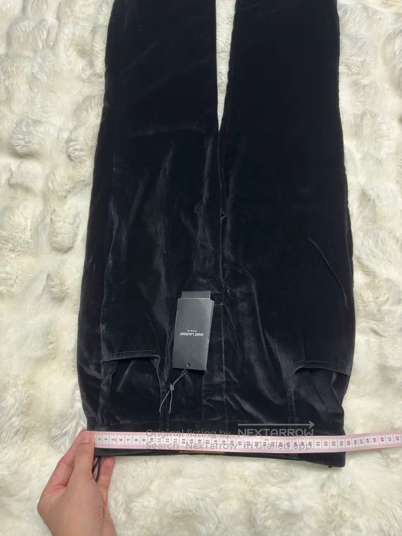 Saint Laurent Paris Saint Laurent Paris Ladies Velvet Trousers Pure Black Size 35" - 7 Thumbnail