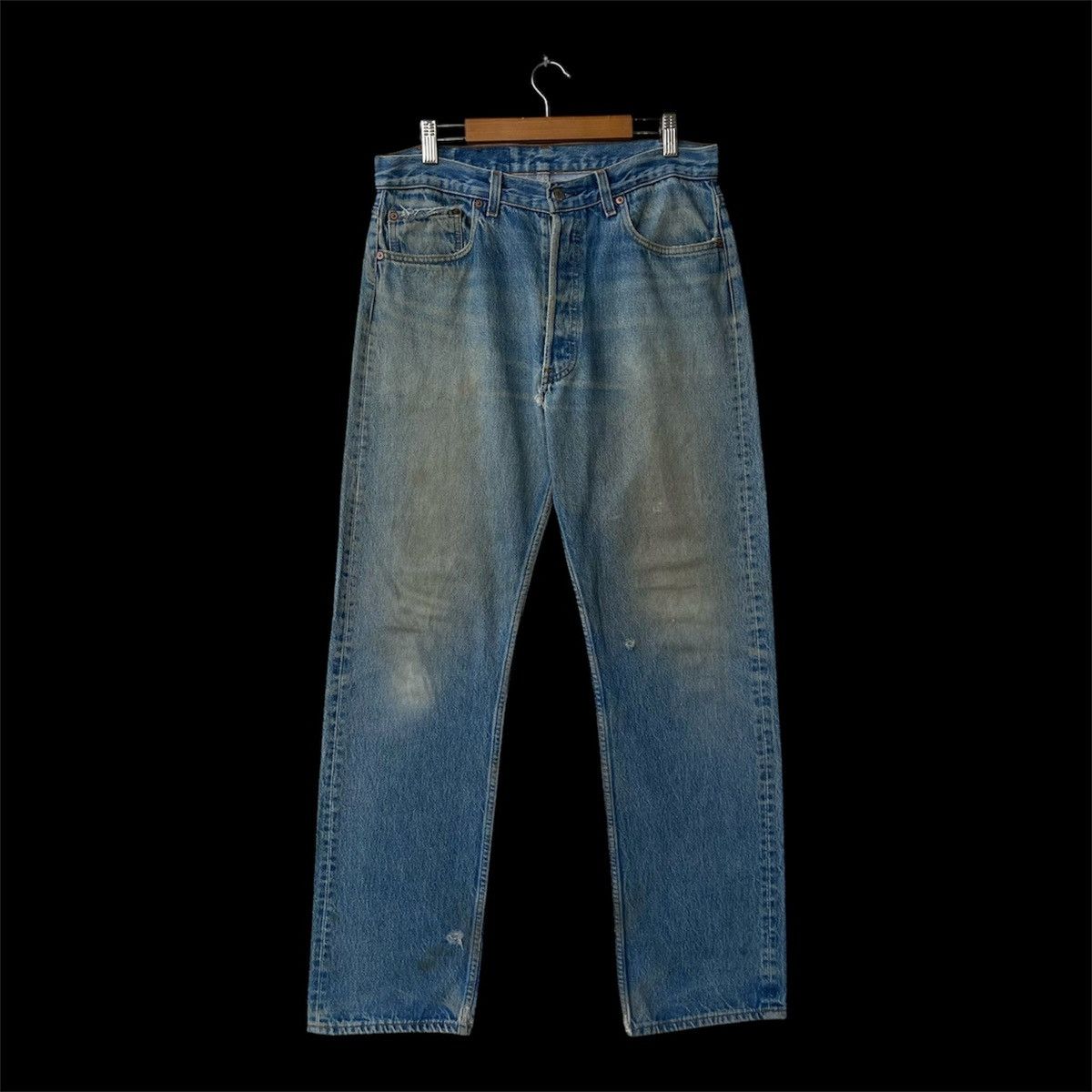 Levi's Vintage 80s Levi's 501 Denim Jeans Faded Distressed Size US 34 / EU 50 - 2 Thumbnail